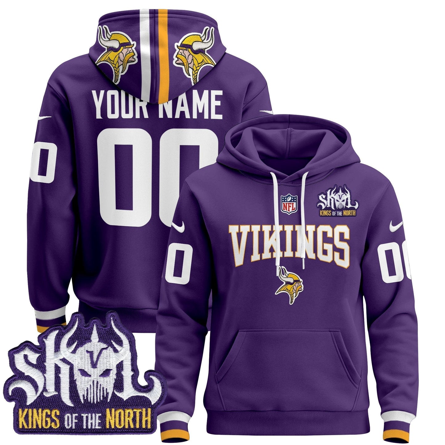 Minnesota Vikings 2025 Custom Pullover Hoodie V3