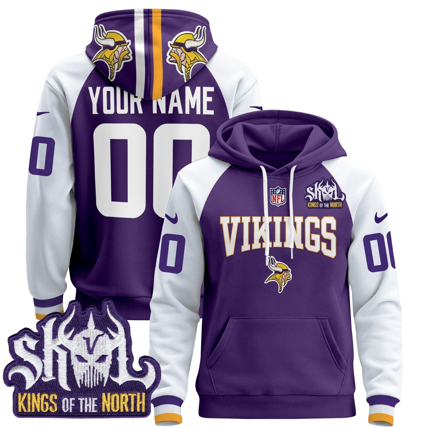 Minnesota Vikings 2025 Custom Pullover Hoodie V3