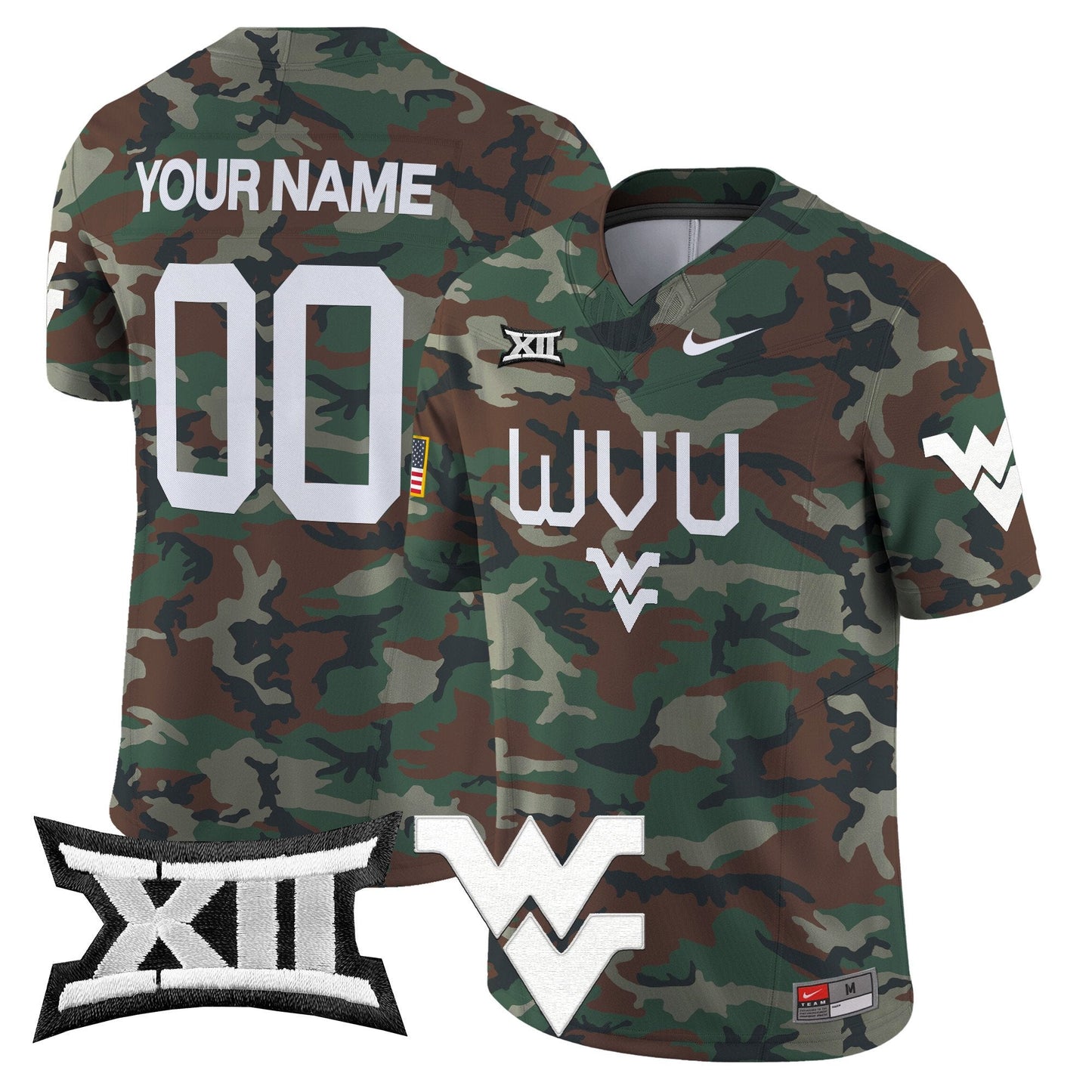 WVU 2024 Military Vapor Limited Custom Jersey - All Stitched