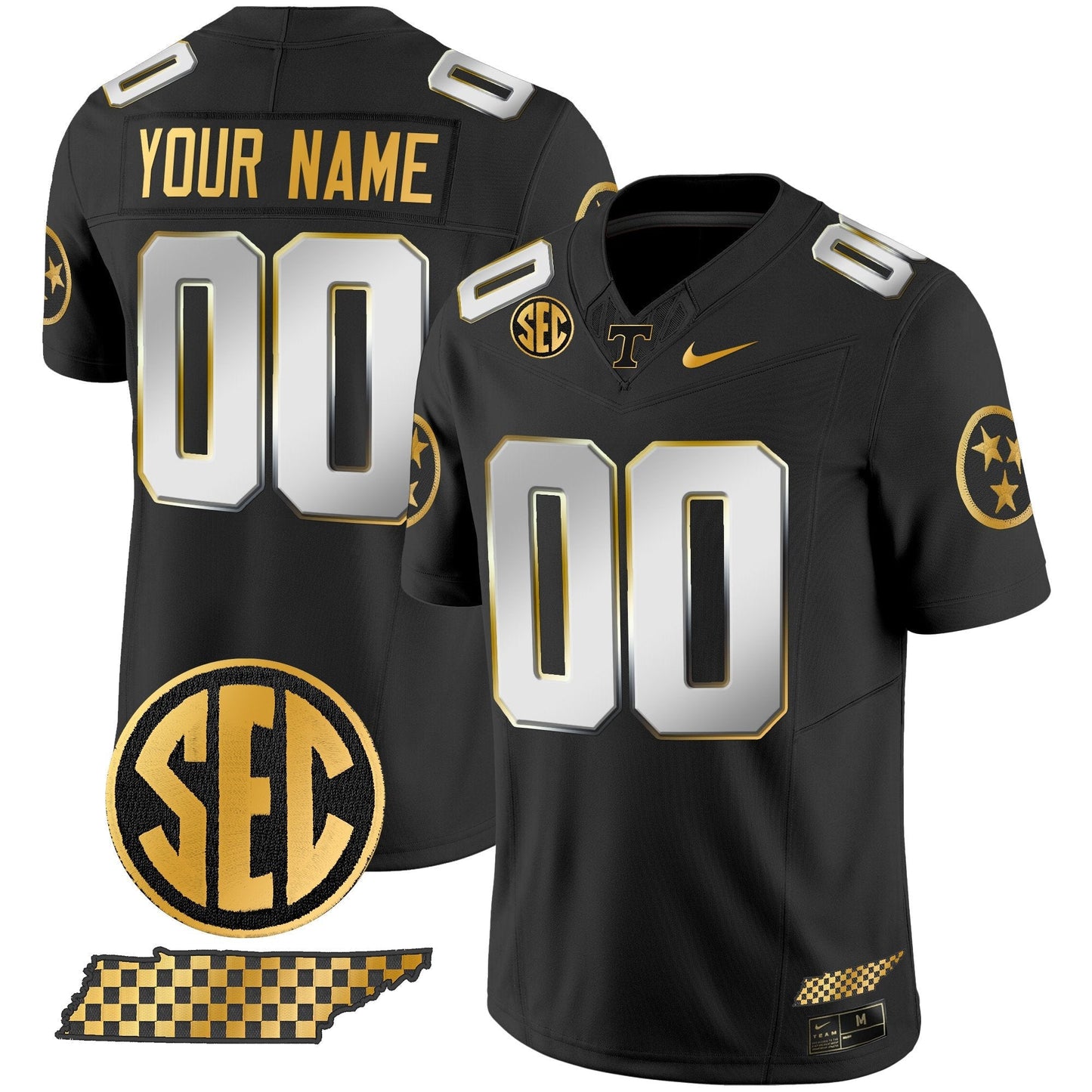 TENN 2024 Gold Vapor Limited Custom Jersey V2 - All Stitched