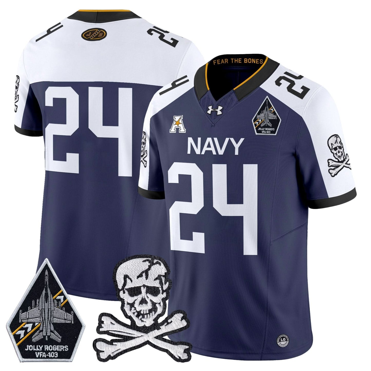 Navy Midshipmen 2024 Vapor Limited Jersey - All Stitched