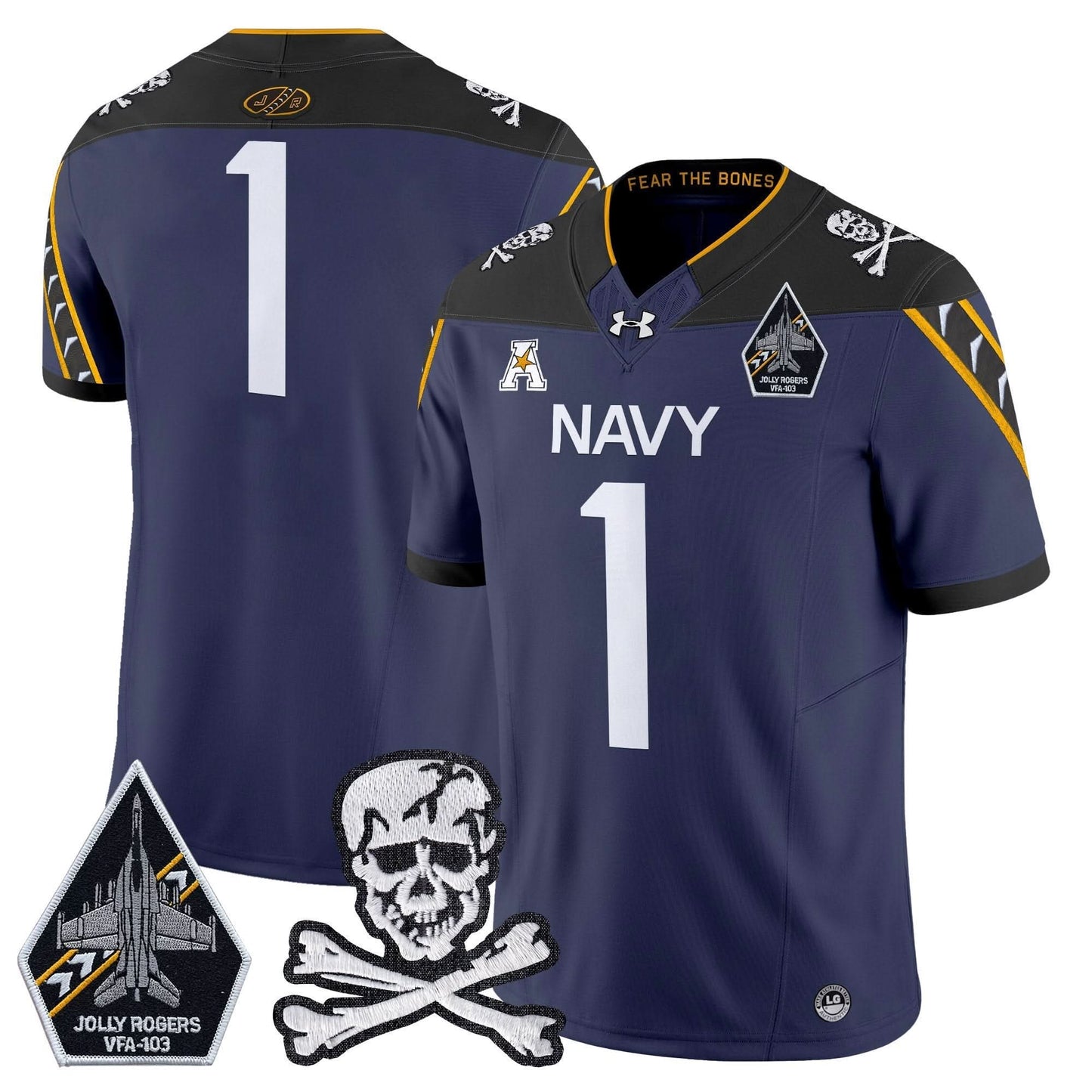 Navy Midshipmen 2024 Vapor Limited Jersey - All Stitched