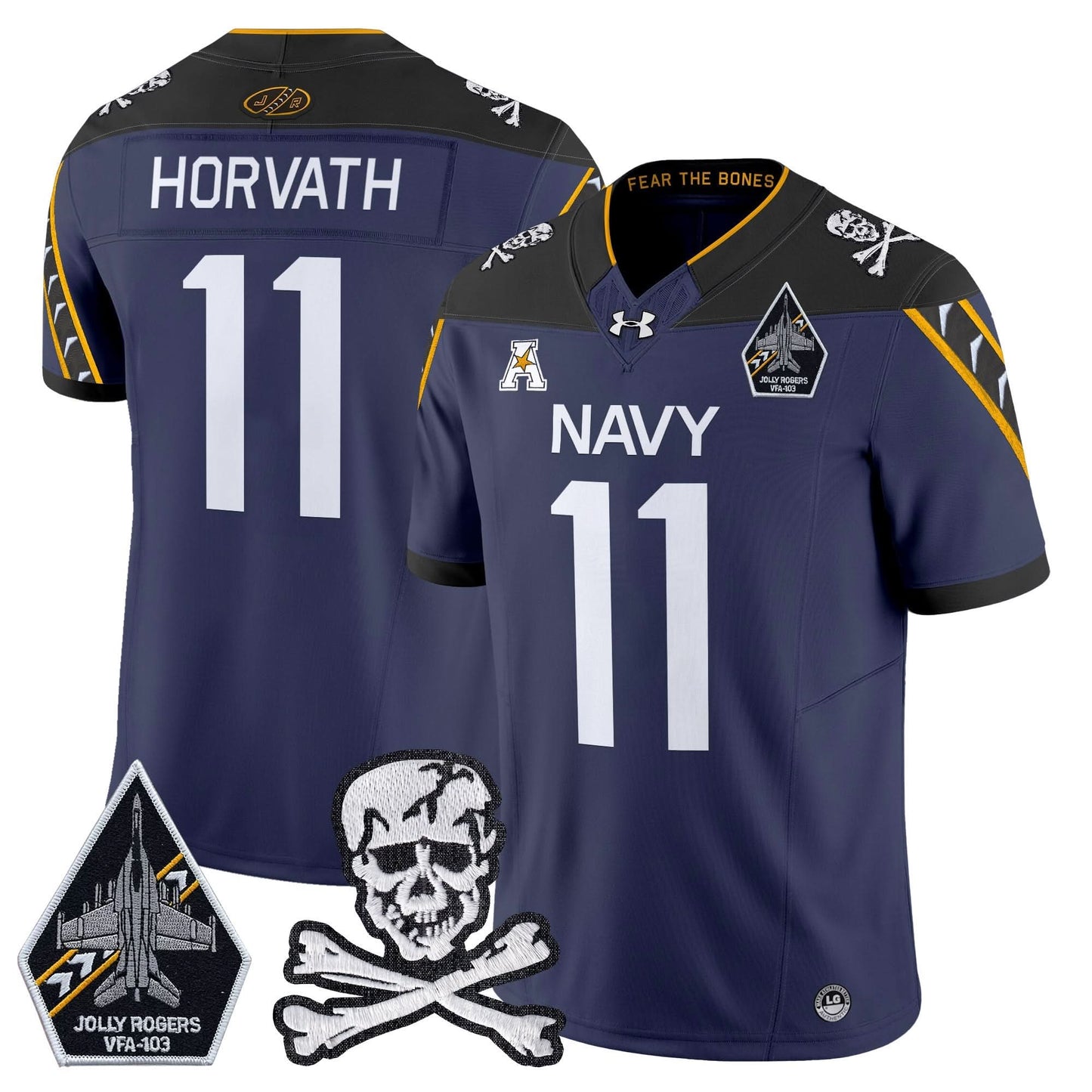Navy Midshipmen 2024 Vapor Limited Jersey - All Stitched