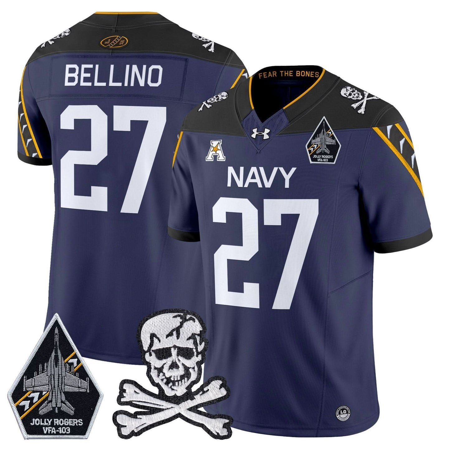 Navy Midshipmen 2024 Vapor Limited Jersey - All Stitched