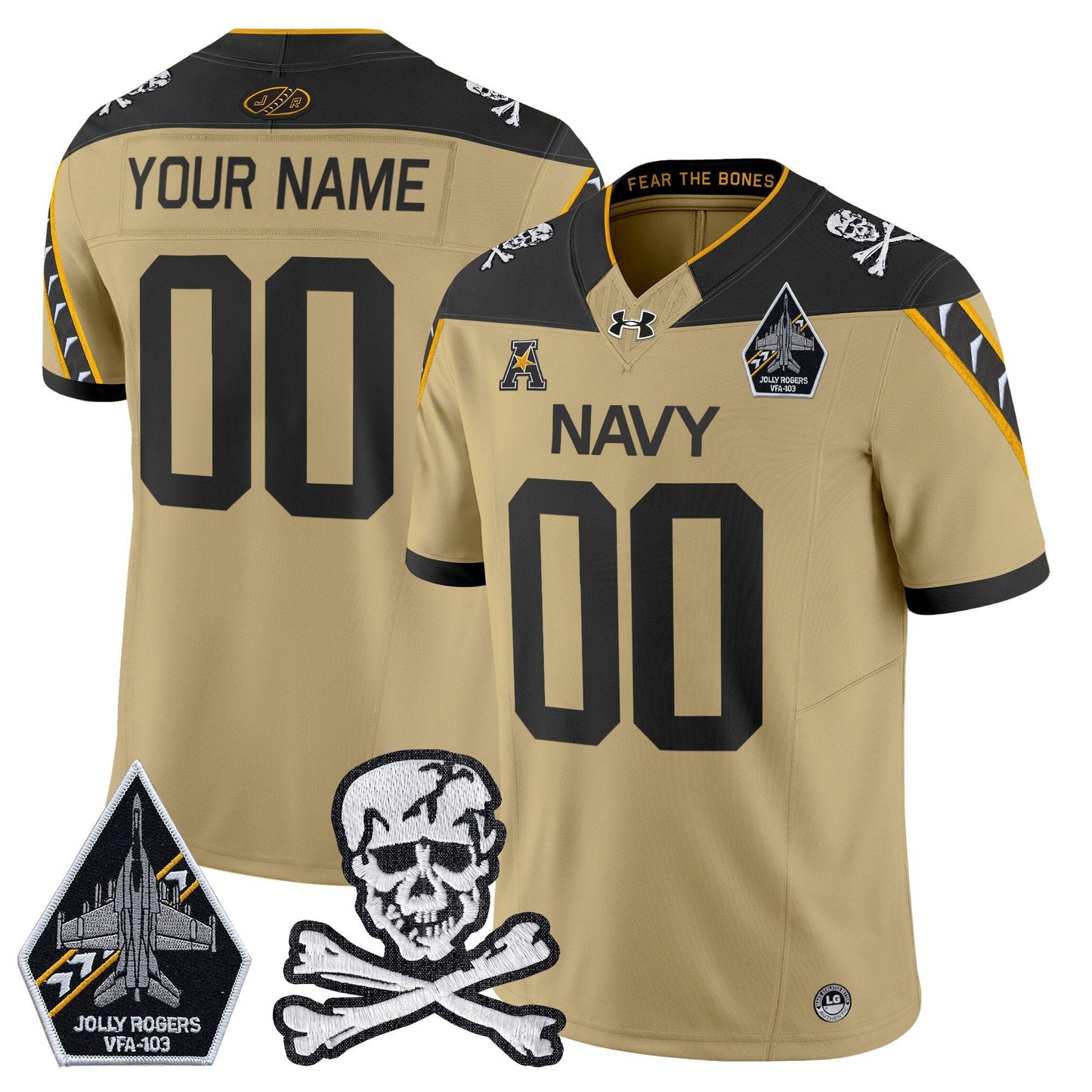Navy Midshipmen 2024 Vapor Limited Custom Jersey - All Stitched