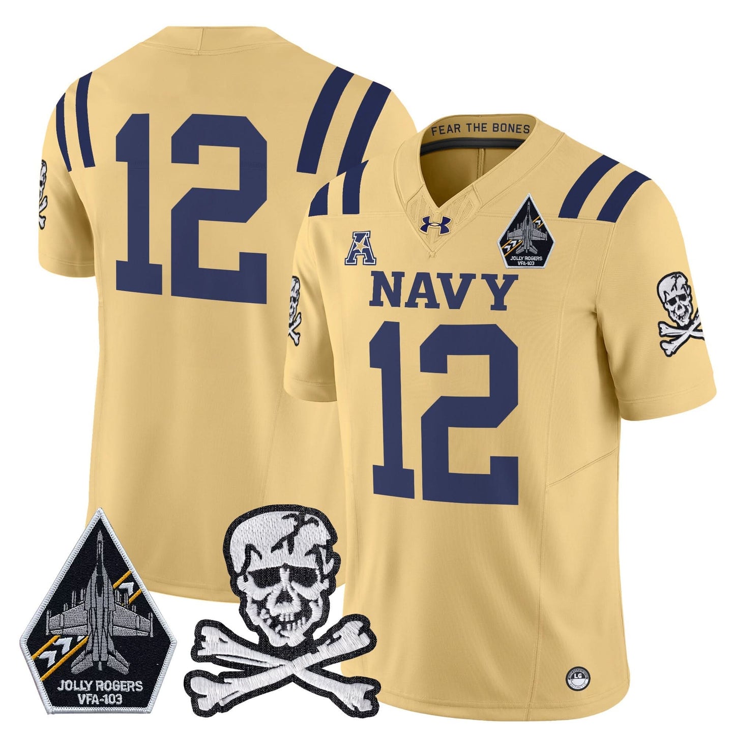 Navy Midshipmen 2024 Vapor Limited Jersey V3 - All Stitched