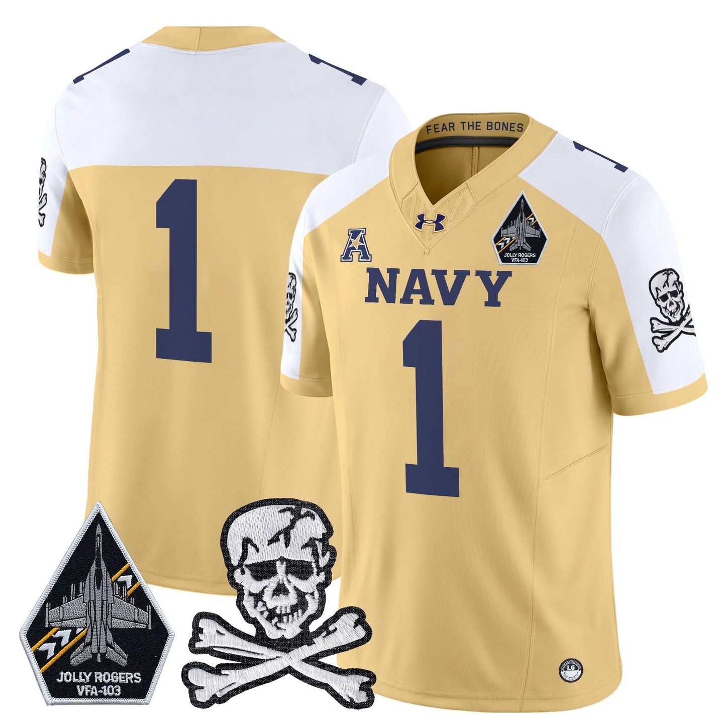 Navy Midshipmen 2024 Vapor Limited Jersey V3 - All Stitched