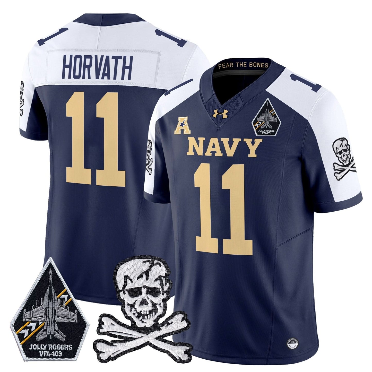 Navy Midshipmen 2024 Vapor Limited Jersey V3 - All Stitched