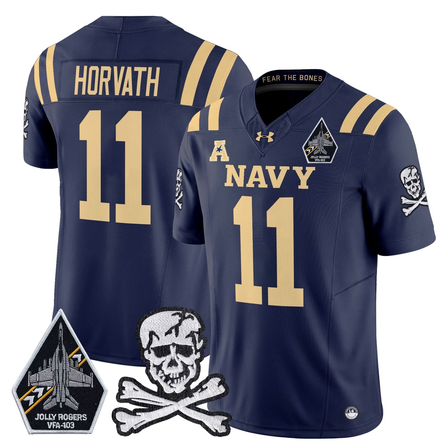 Navy Midshipmen 2024 Vapor Limited Jersey V3 - All Stitched