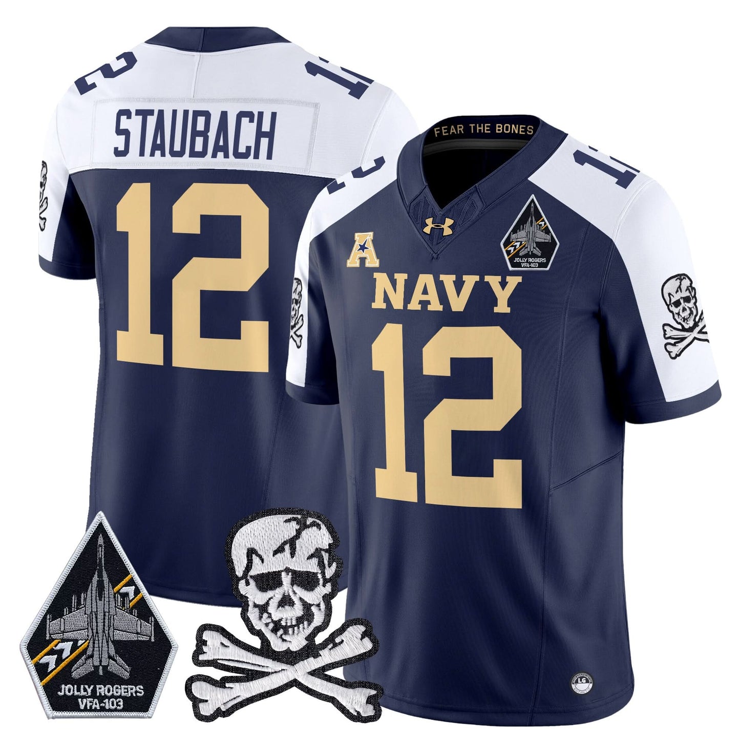 Navy Midshipmen 2024 Vapor Limited Jersey V3 - All Stitched