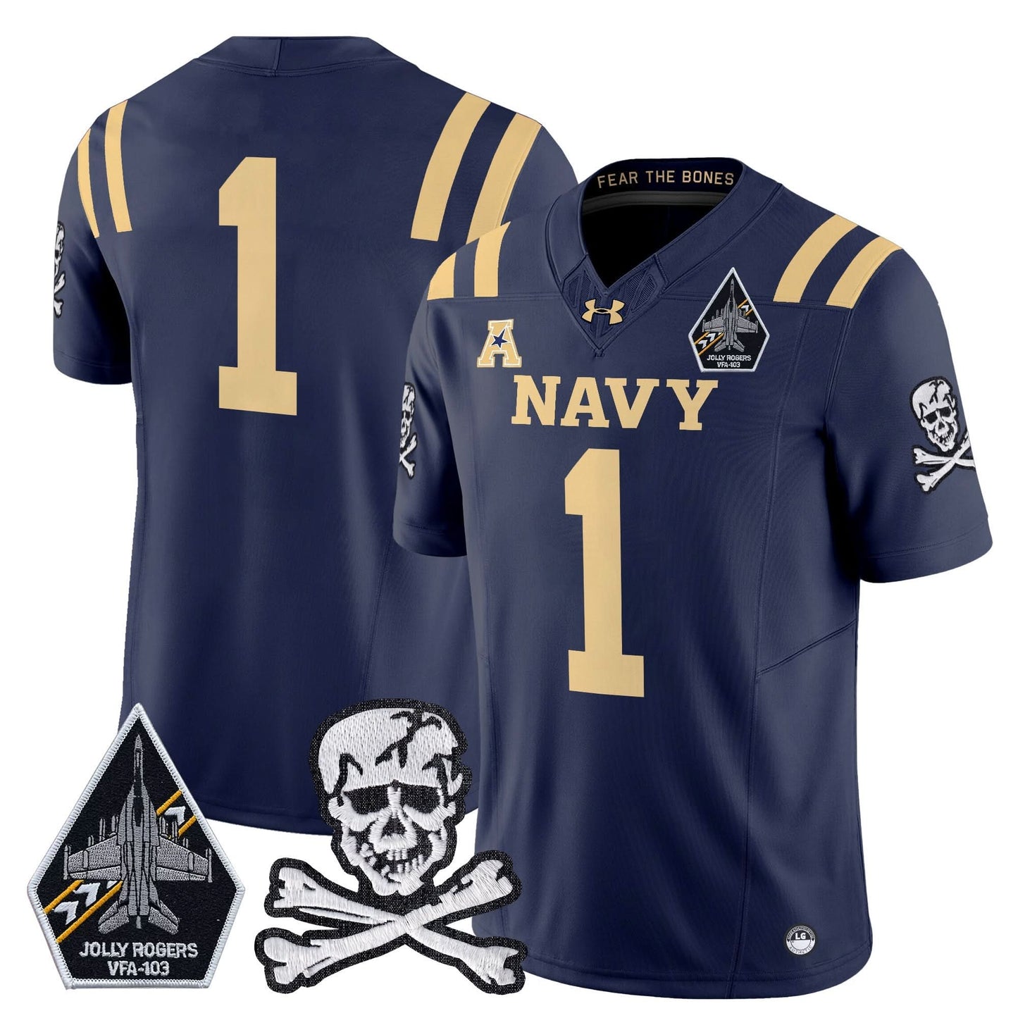 Navy Midshipmen 2024 Vapor Limited Jersey V3 - All Stitched