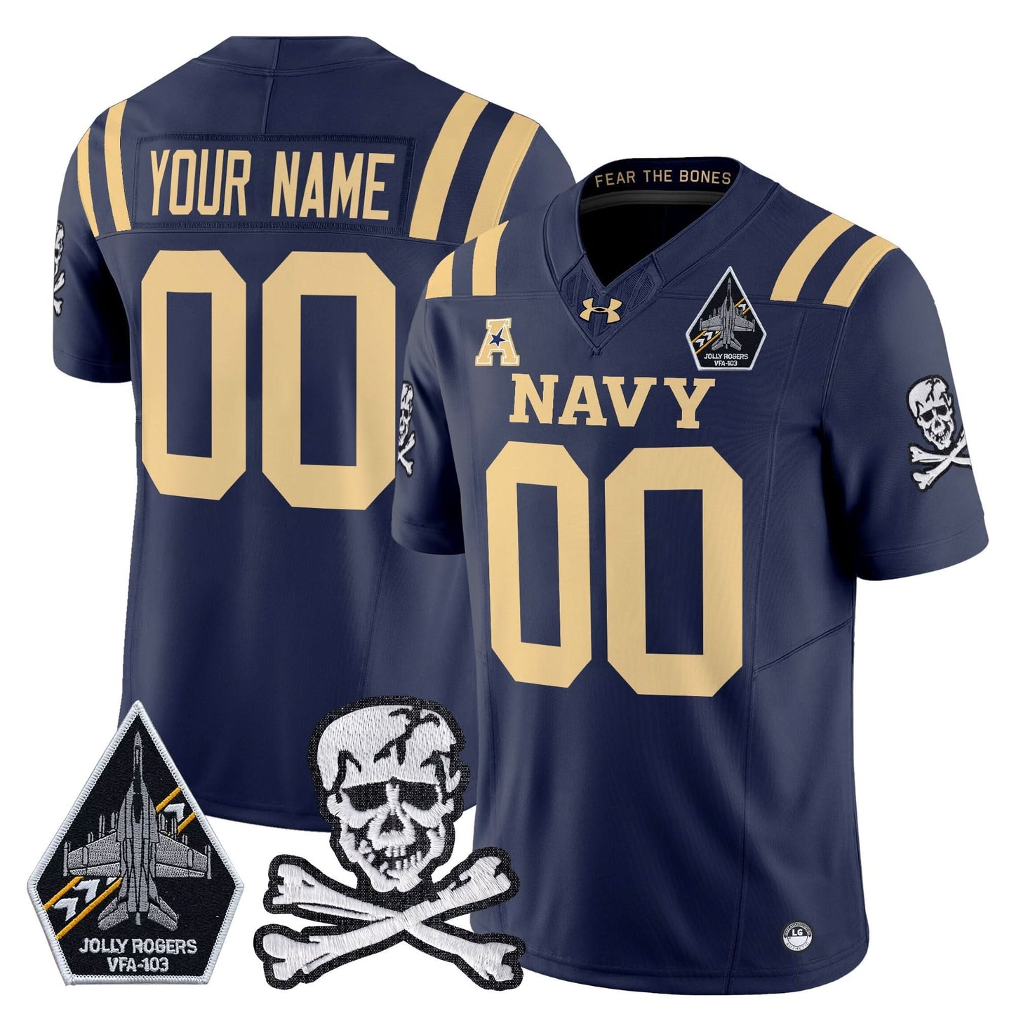 Navy Midshipmen 2024 Vapor Limited Custom Jersey V3 - All Stitched