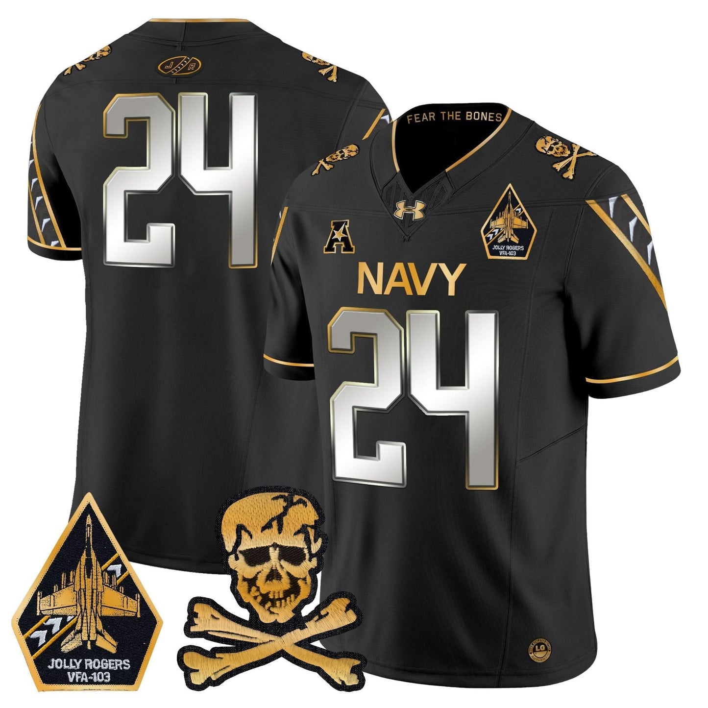 Navy Midshipmen 2024 Gold Vapor Limited Jersey - All Stitched