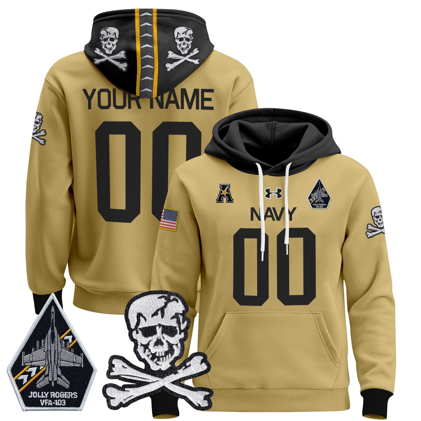 Navy Midshipmen 2024 Custom Pullover Hoodie V2