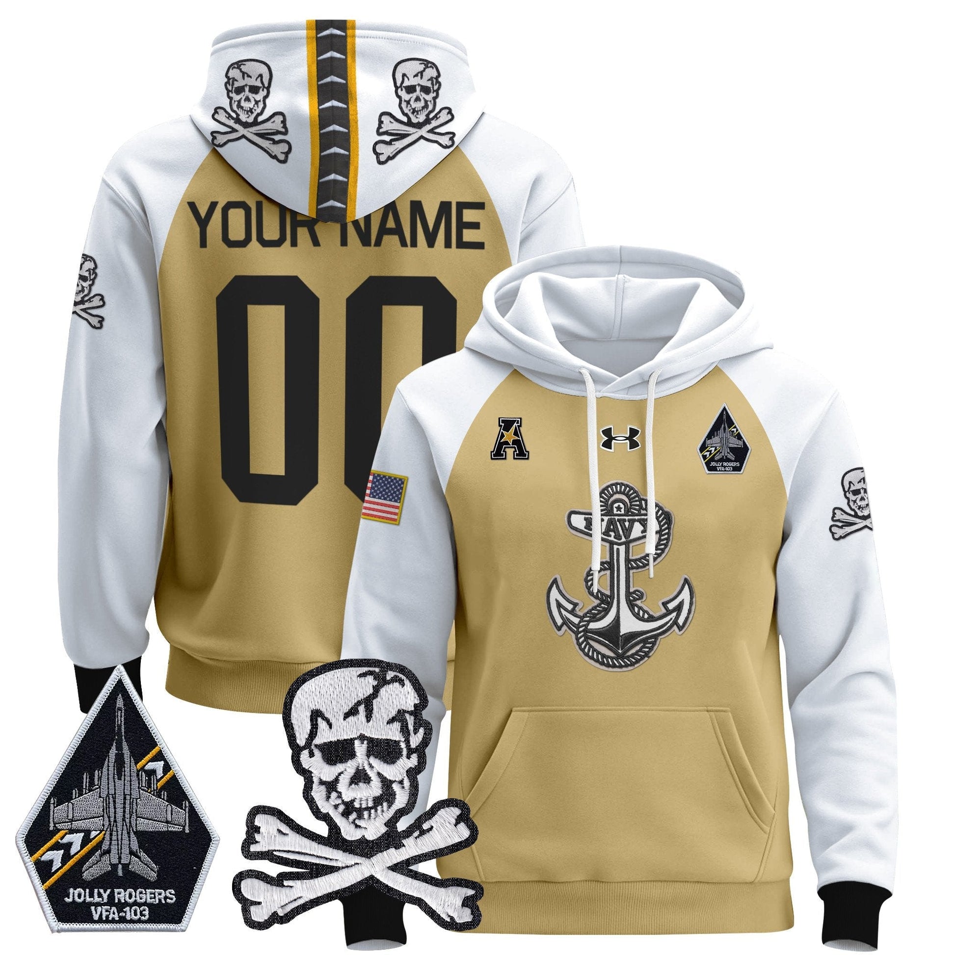 Navy Midshipmen 2025 Custom Pullover Hoodie - Stitched