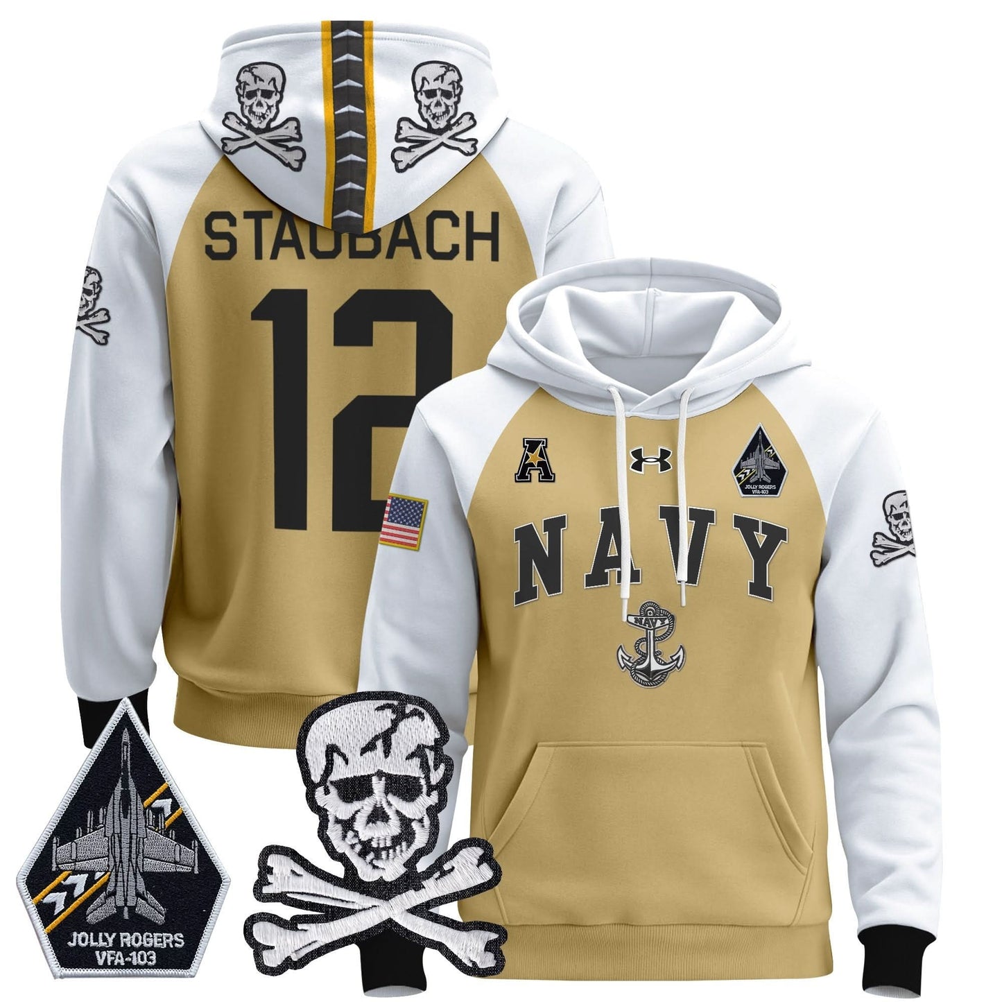 Navy Midshipmen 2024 Pullover Hoodie V4 - Stitched