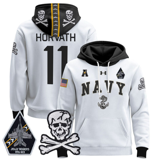 Navy Midshipmen 2024 Pullover Hoodie V4 - Stitched