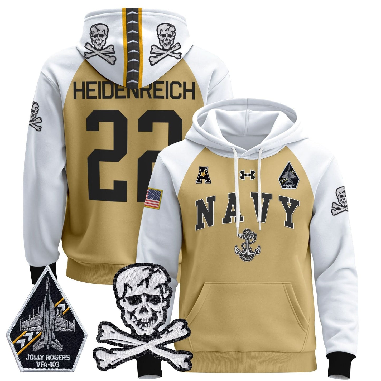 Navy Midshipmen 2024 Pullover Hoodie V4 - Stitched