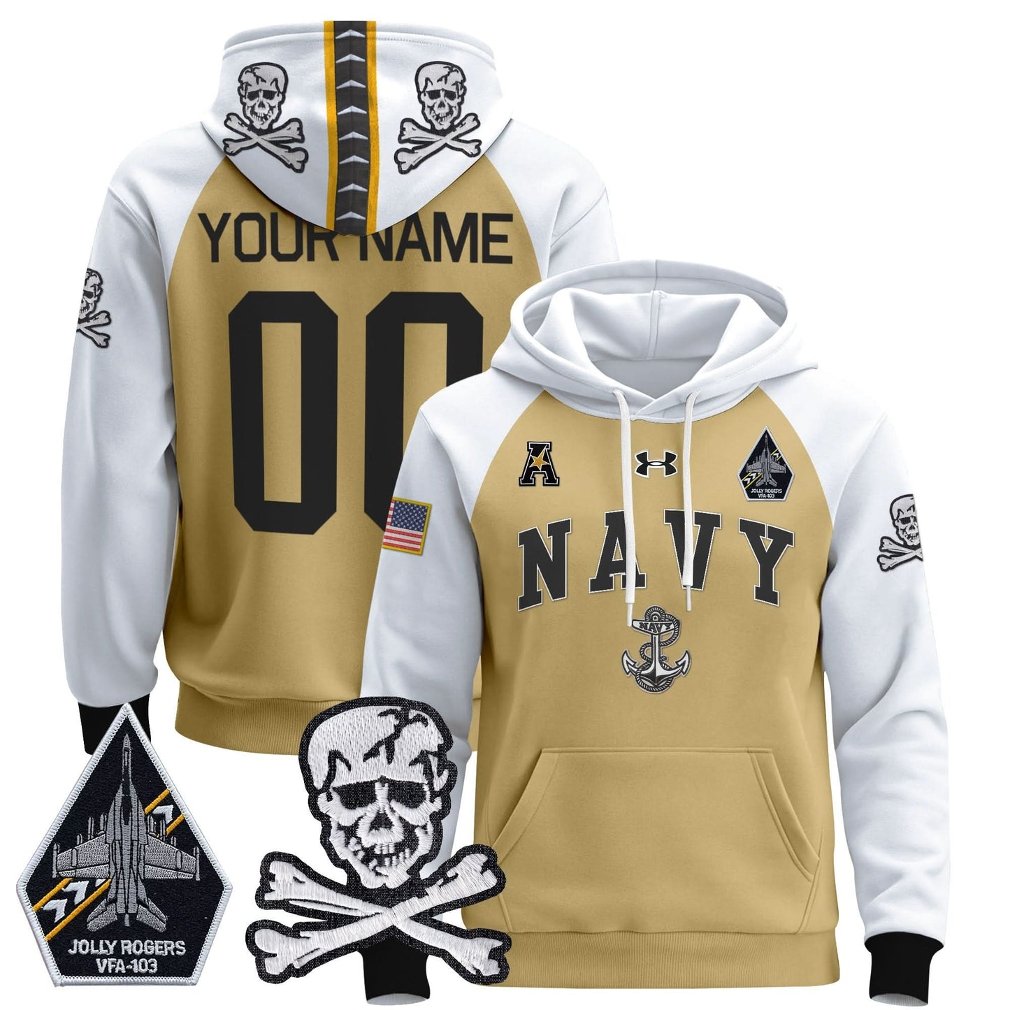 Navy Midshipmen 2024 Custom Pullover Hoodie V4 - Stitched