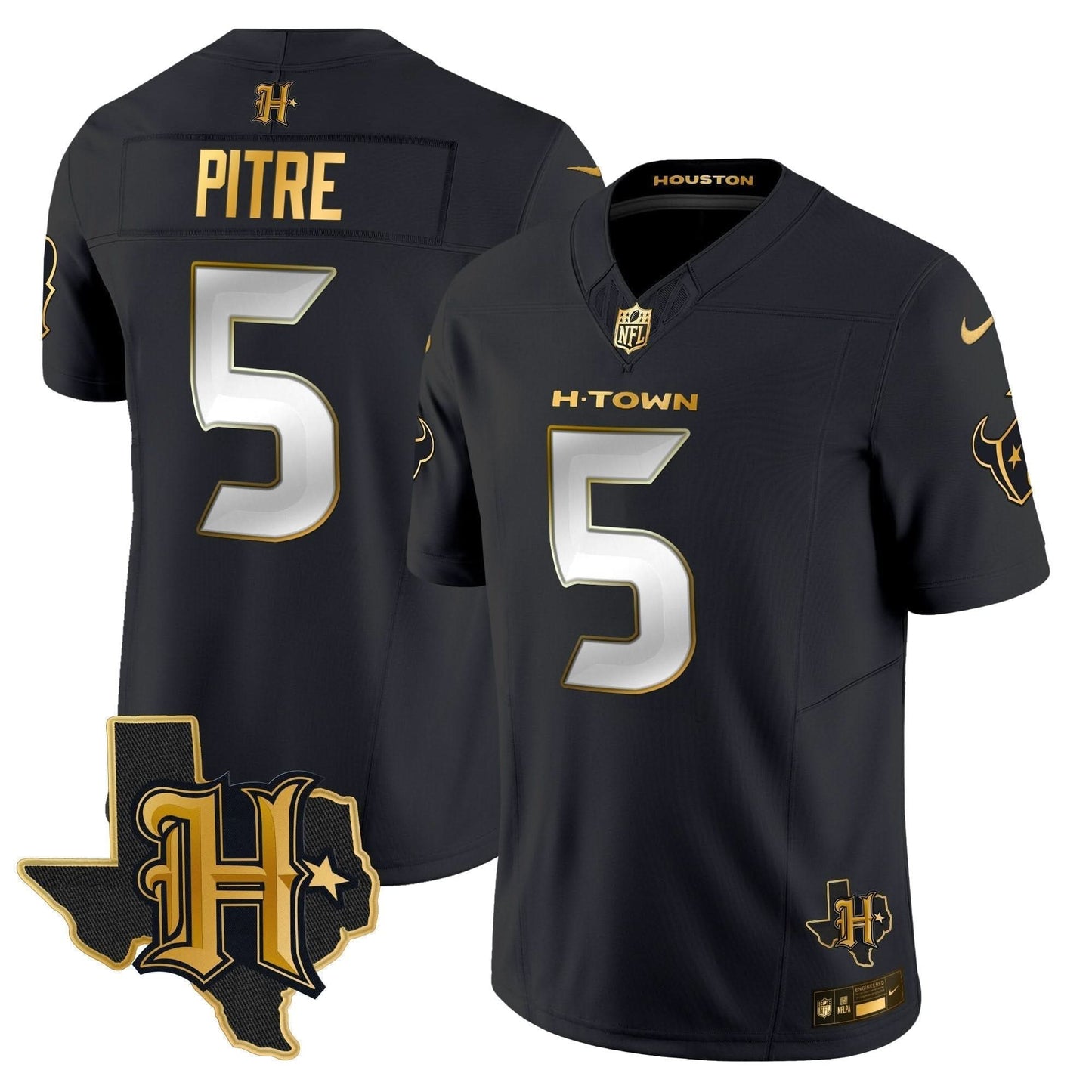 Houston Texans 2024 Texas Patch Gold Vapor Limited Jersey - All Stitched