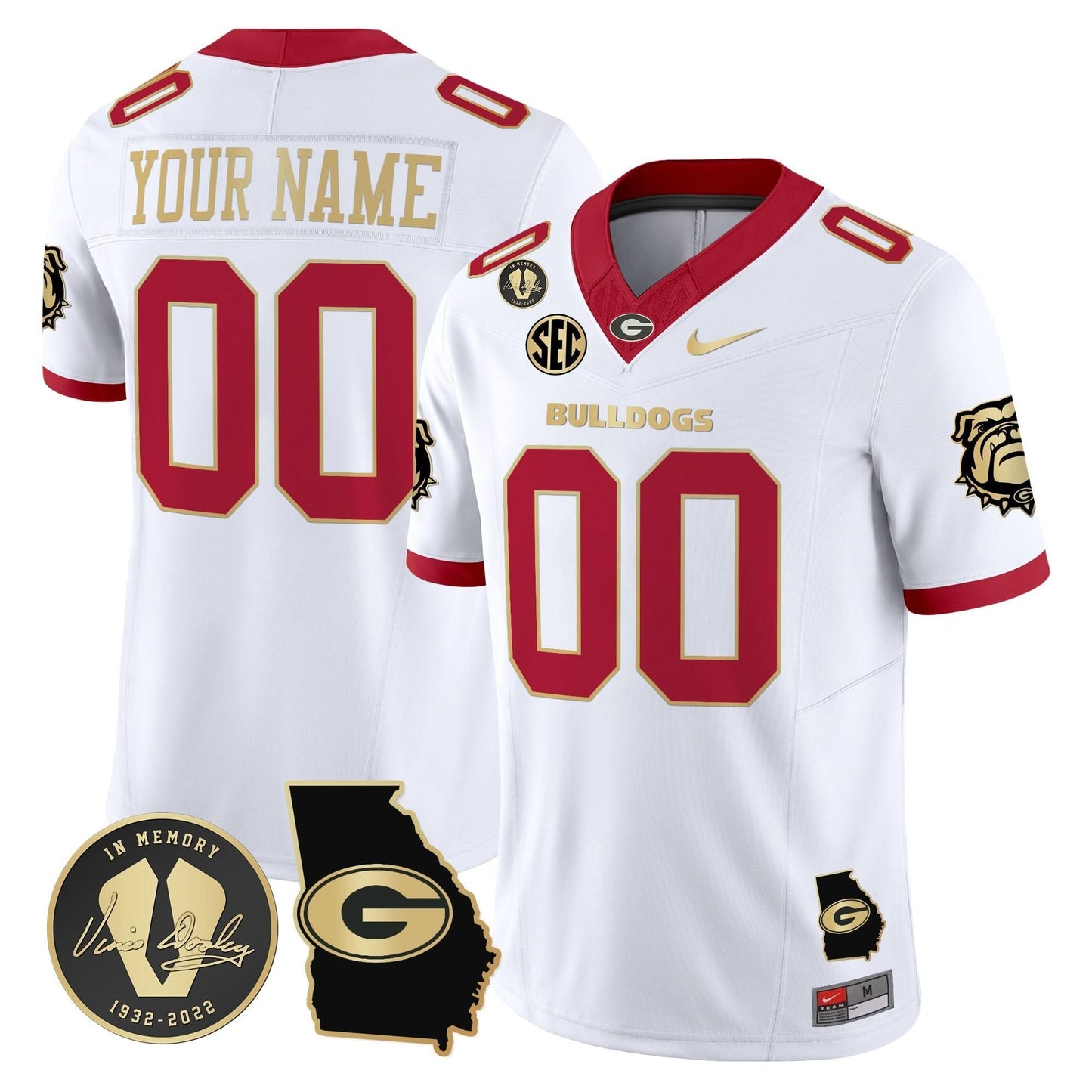 Georgia Bulldogs 2024 Vapor Limited Custom Jersey V5- Georgia Map - All Stitched