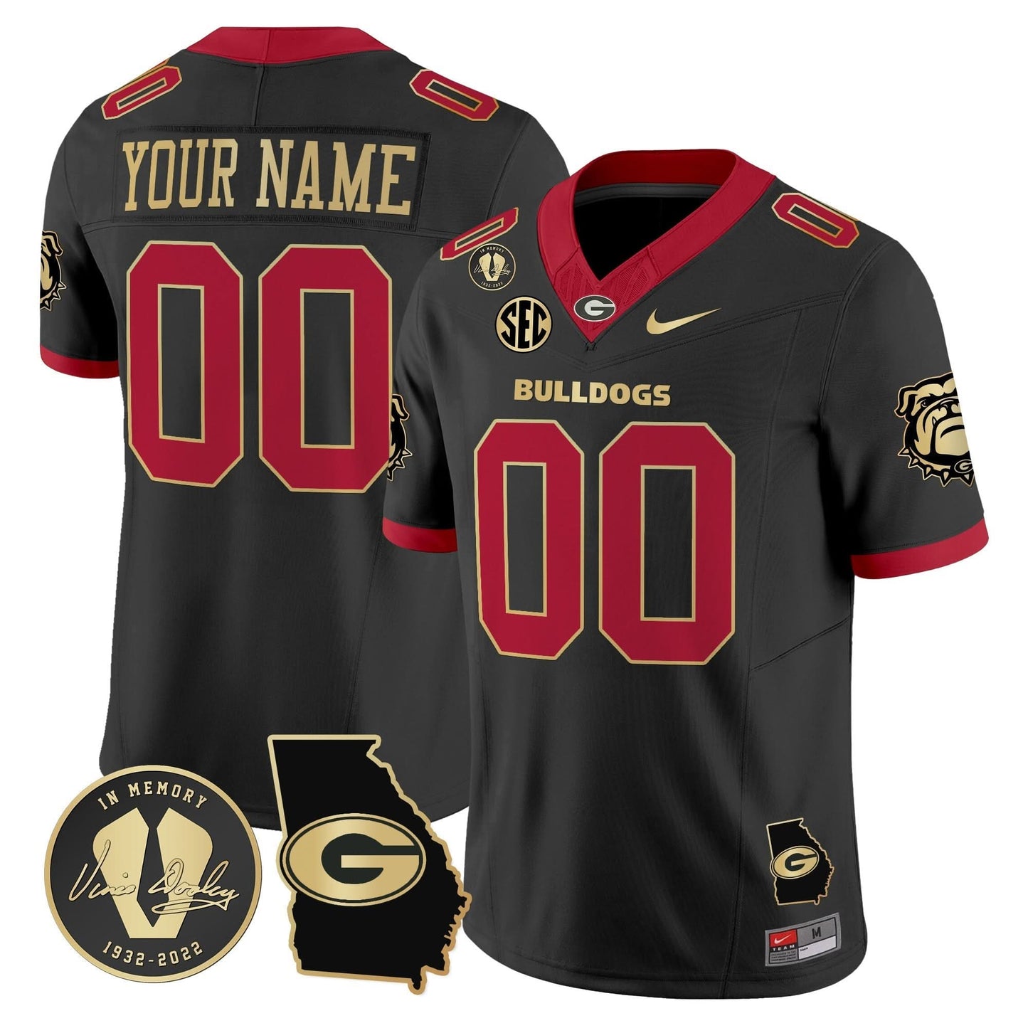 Georgia Bulldogs 2024 Vapor Limited Custom Jersey V5- Georgia Map - All Stitched
