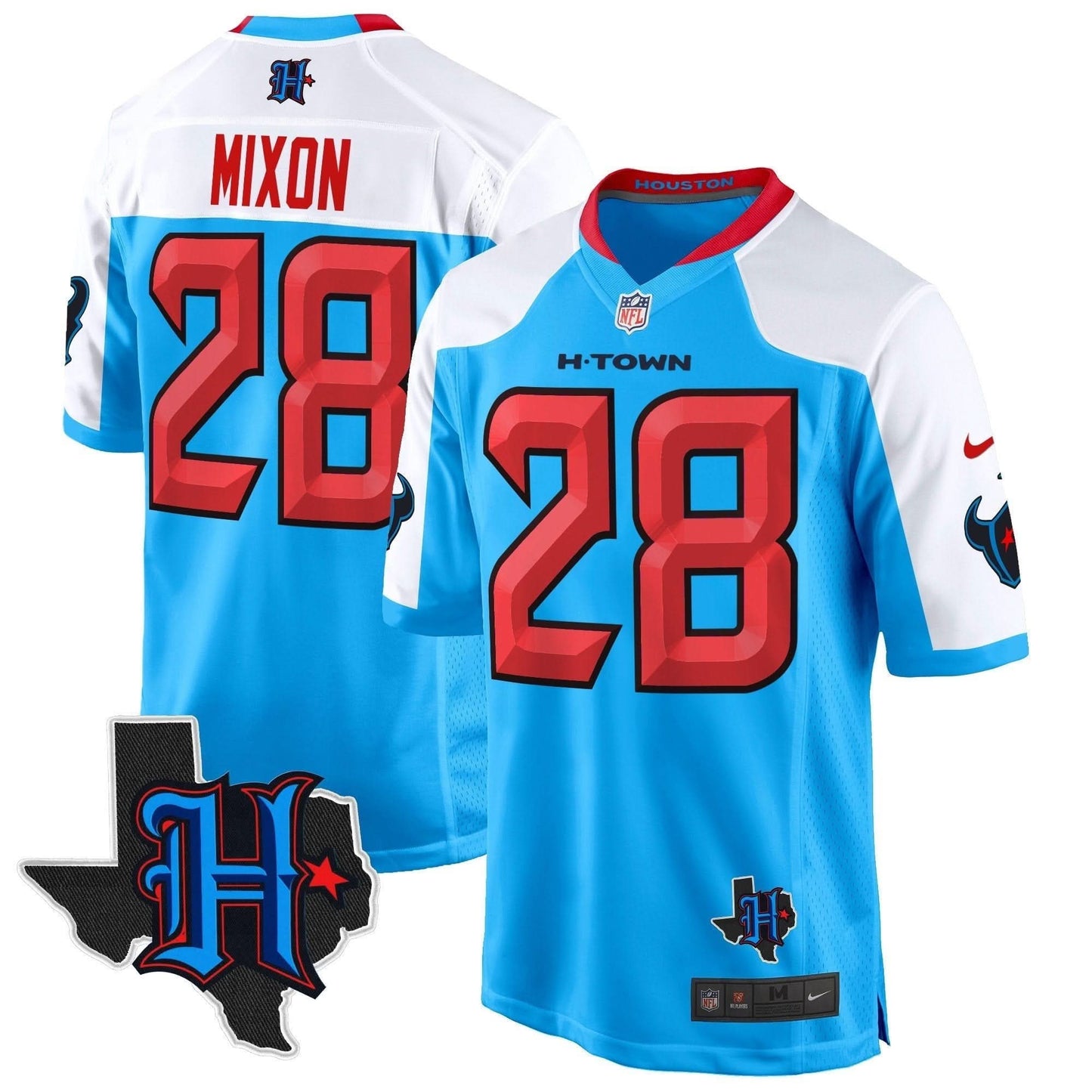 Houston Texans 2024 Texas Patch Game Jersey - All Stitched