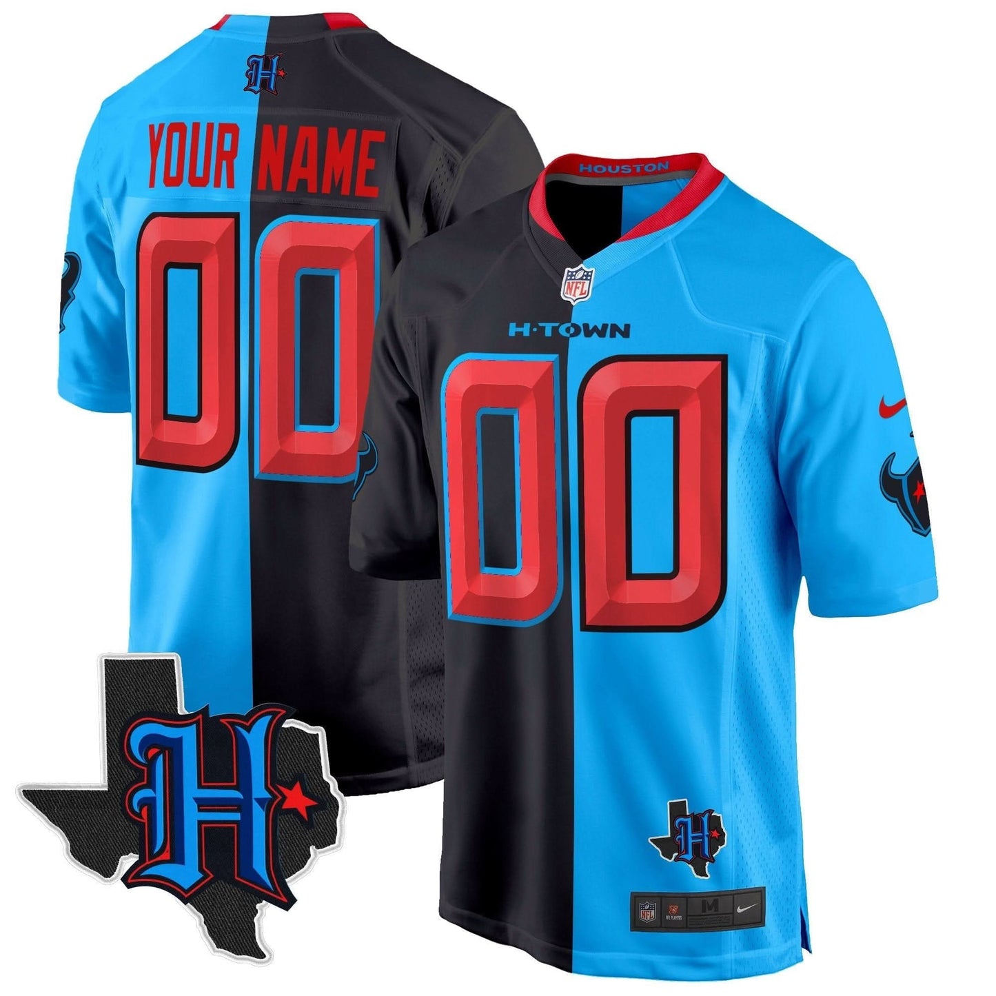 Houston Texans 2024 Texas Patch Game Custom Jersey - All Stitched