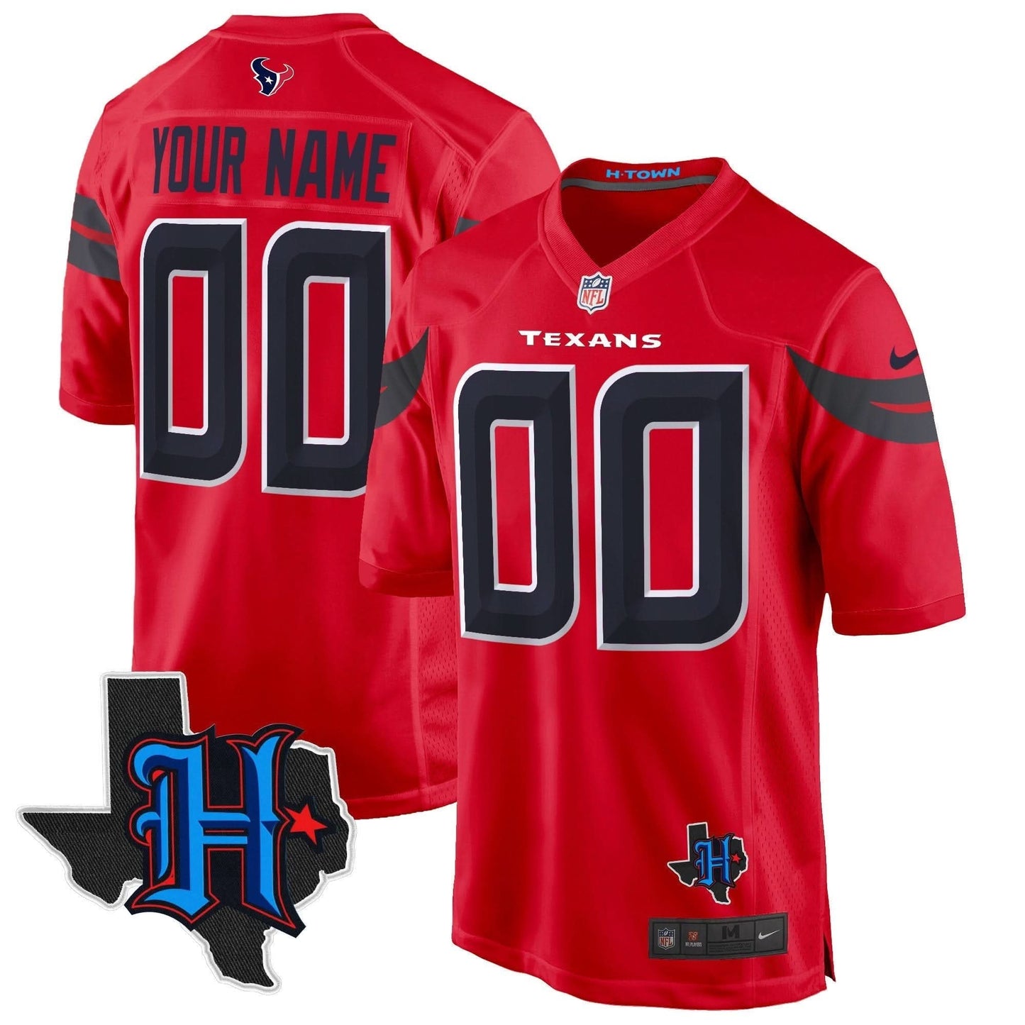 Houston Texans 2024 Texas Patch Game Custom Jersey - All Stitched