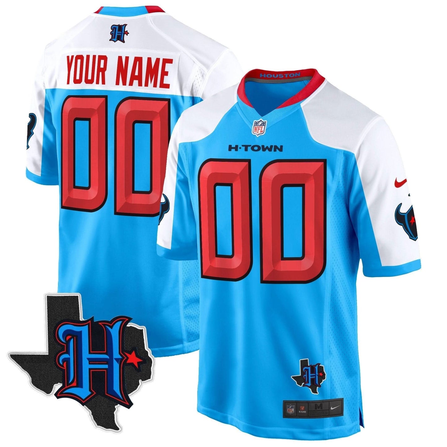 Houston Texans 2024 Texas Patch Game Custom Jersey - All Stitched