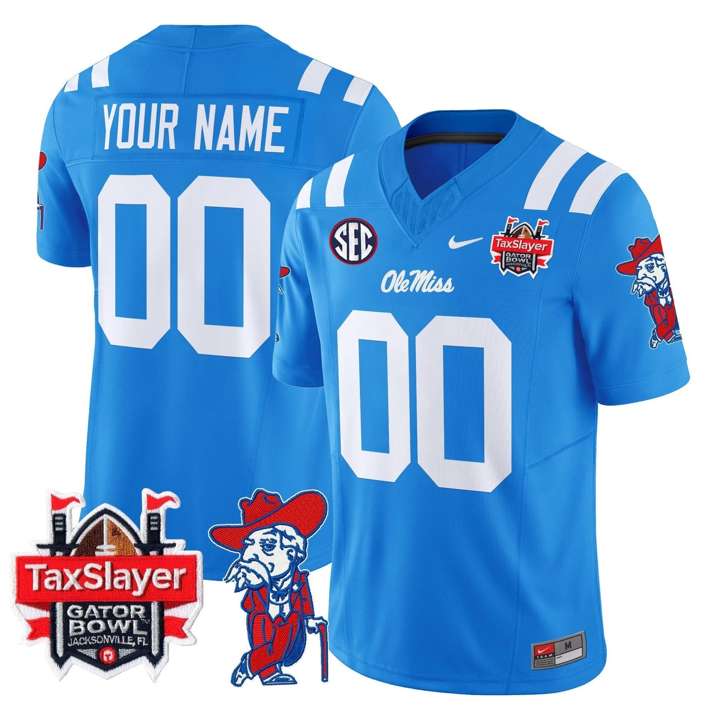Ole Miss Rebels 2024 Gator Bowl Patch Vapor Limited Custom Jersey - All Stitched