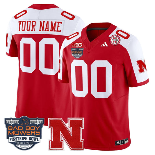 Nebraska Cornhuskers 2025 Pinstripe Bowl Patch Vapor Limited Custom Jersey - All Stitched