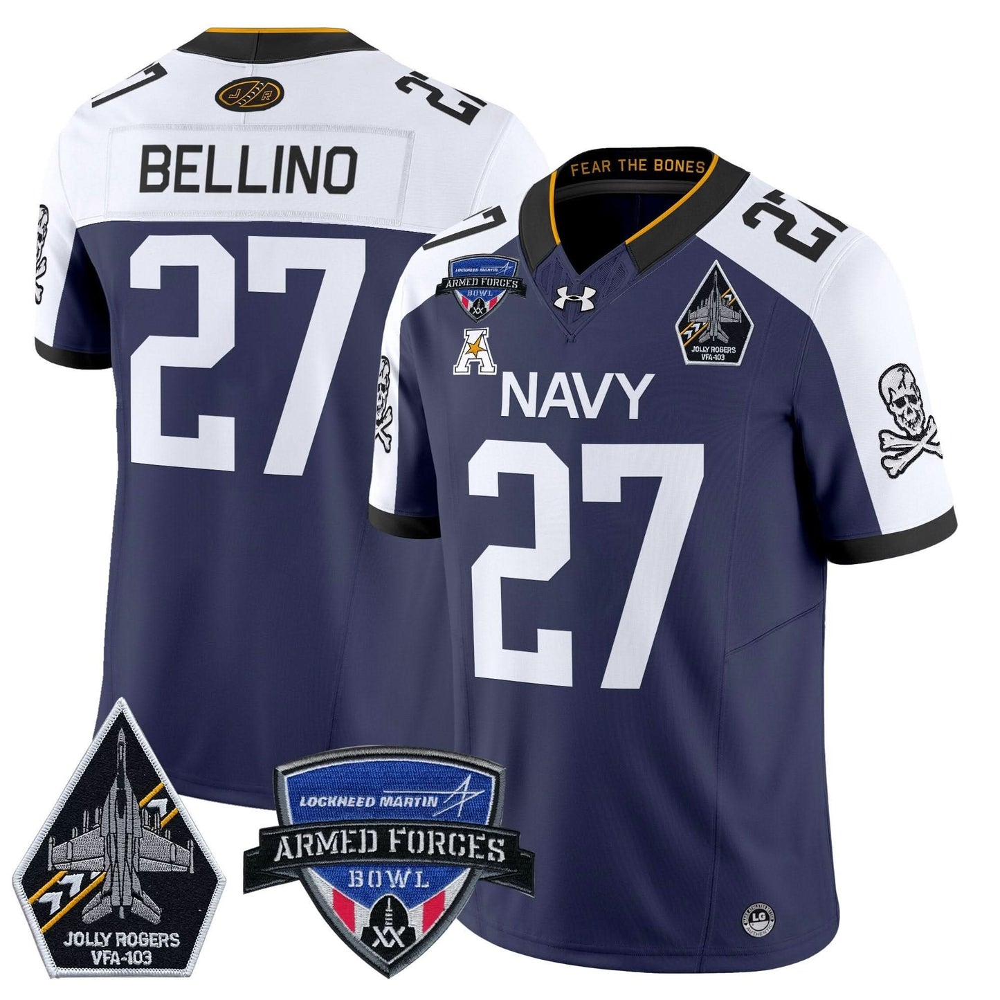 Navy Midshipmen 2025 Armed Forces Bowl Patch Vapor Limited Jersey - All Stitched
