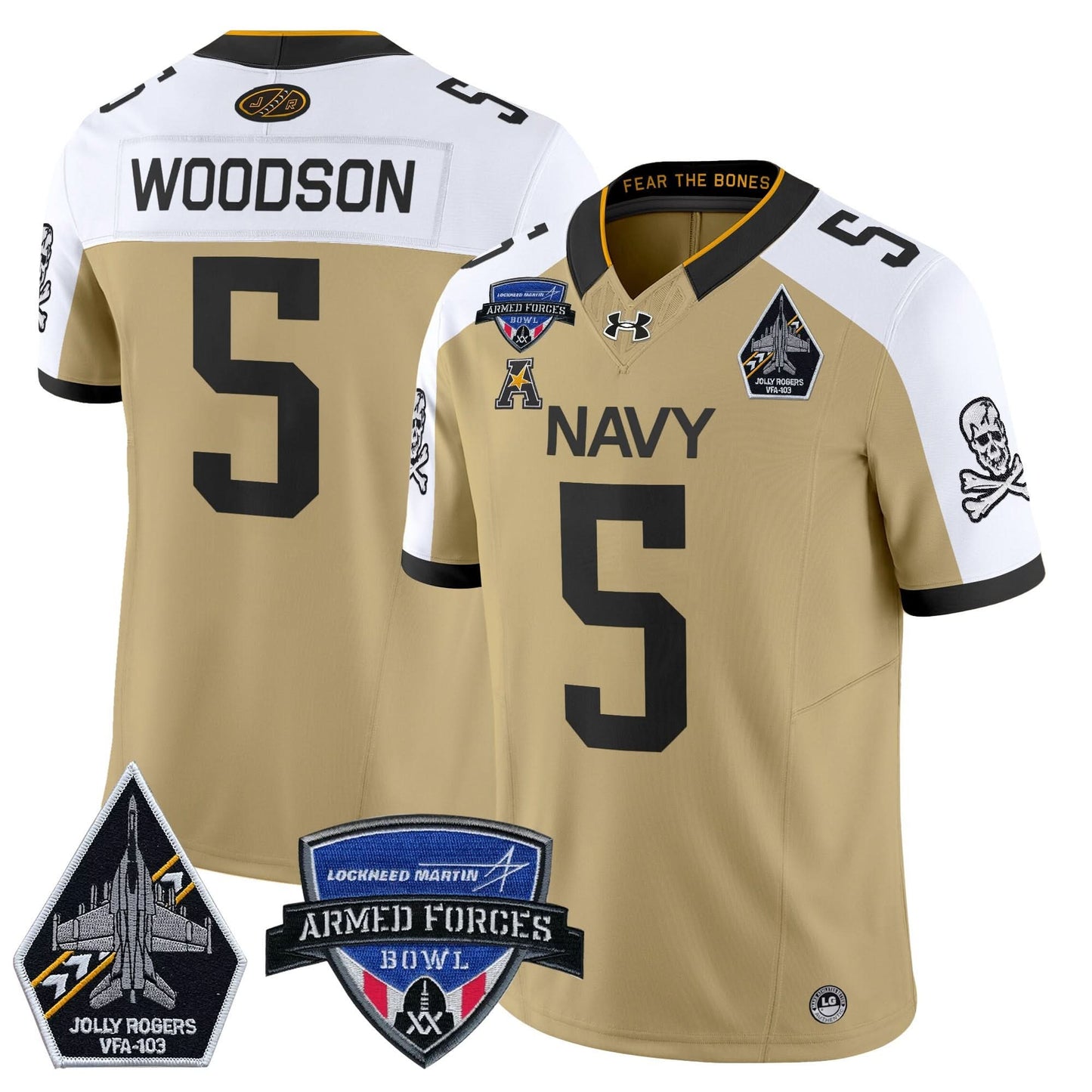 Navy Midshipmen 2025 Armed Forces Bowl Patch Vapor Limited Jersey - All Stitched