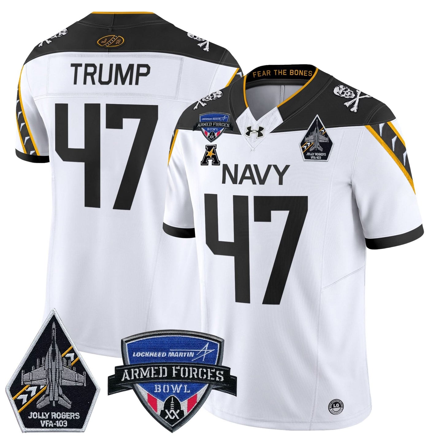 Navy Midshipmen 2025 Armed Forces Bowl Patch Vapor Limited Jersey - All Stitched