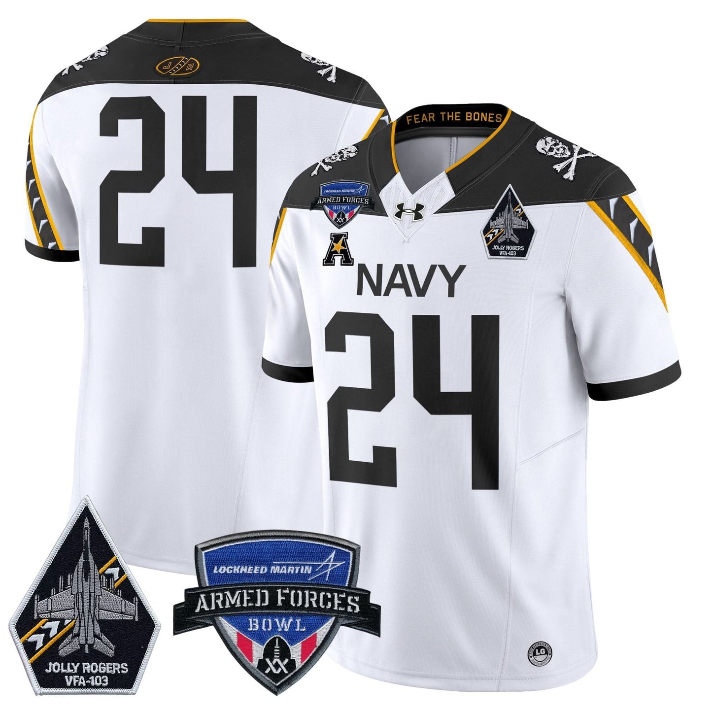 Navy Midshipmen 2025 Armed Forces Bowl Patch Vapor Limited Jersey - All Stitched