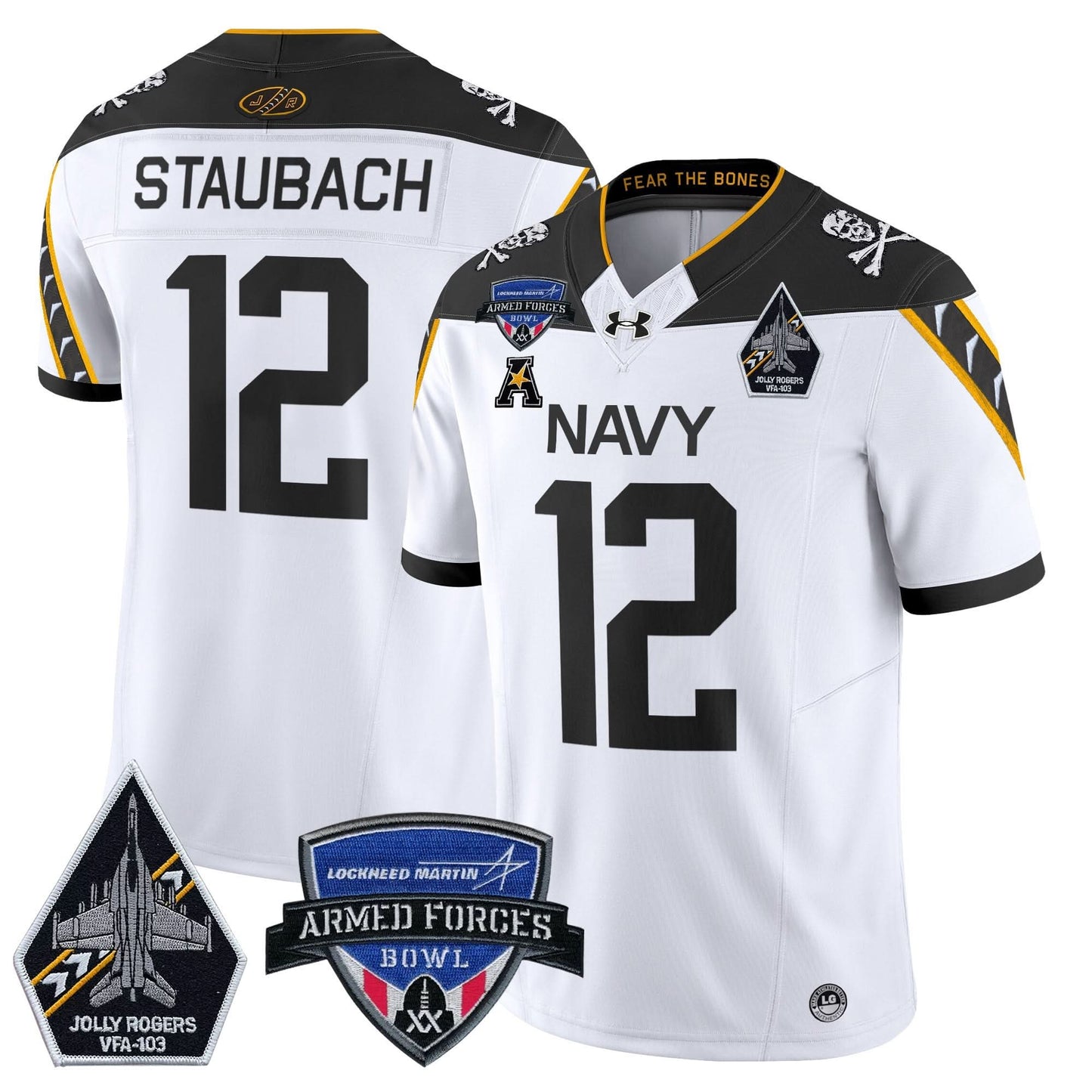 Navy Midshipmen 2025 Armed Forces Bowl Patch Vapor Limited Jersey - All Stitched