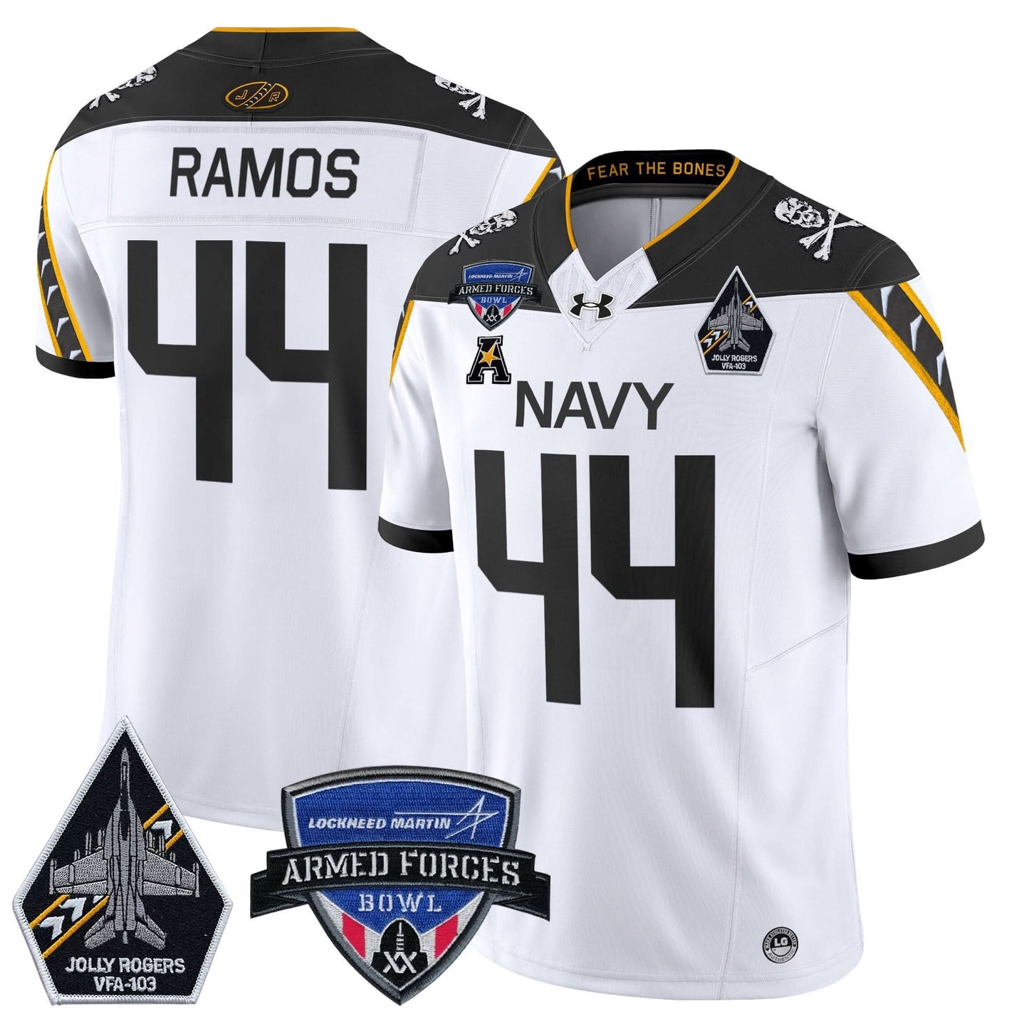 Navy Midshipmen 2025 Armed Forces Bowl Patch Vapor Limited Jersey - All Stitched