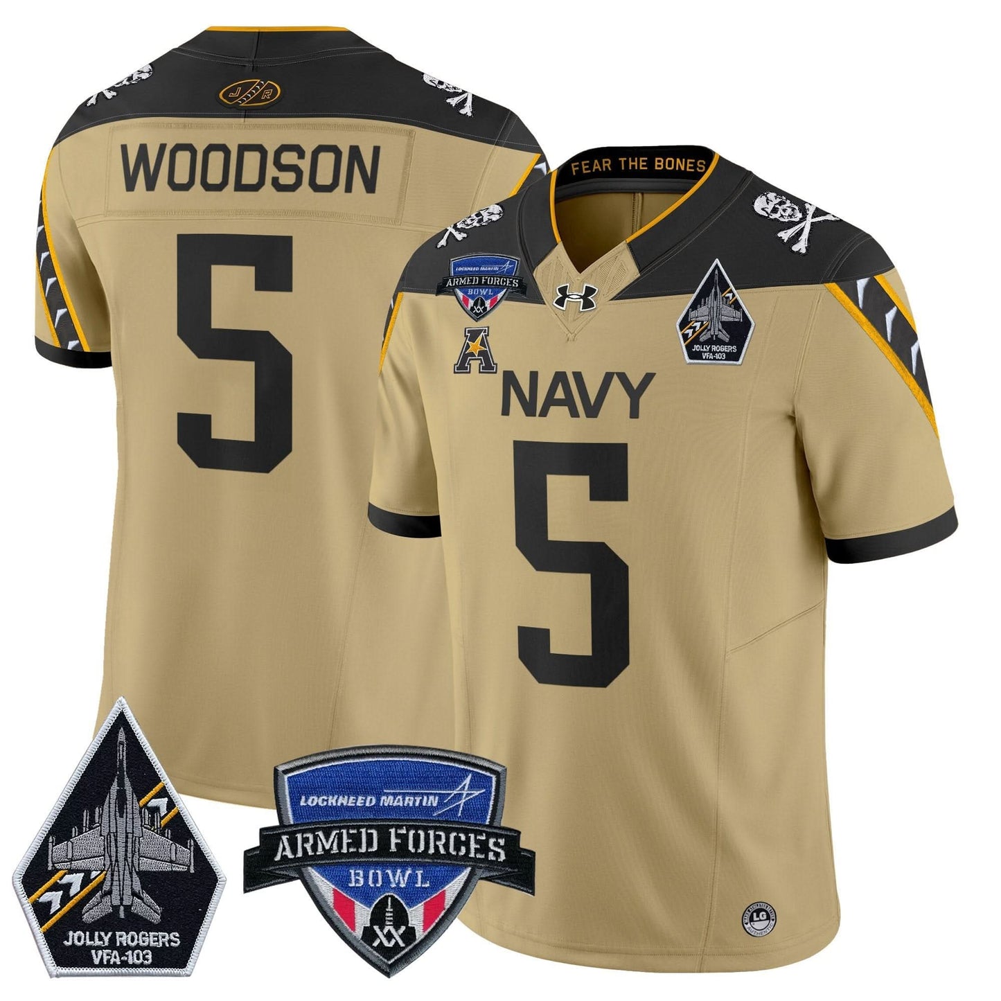 Navy Midshipmen 2025 Armed Forces Bowl Patch Vapor Limited Jersey - All Stitched