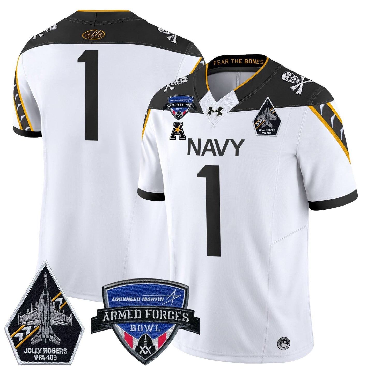 Navy Midshipmen 2025 Armed Forces Bowl Patch Vapor Limited Jersey - All Stitched