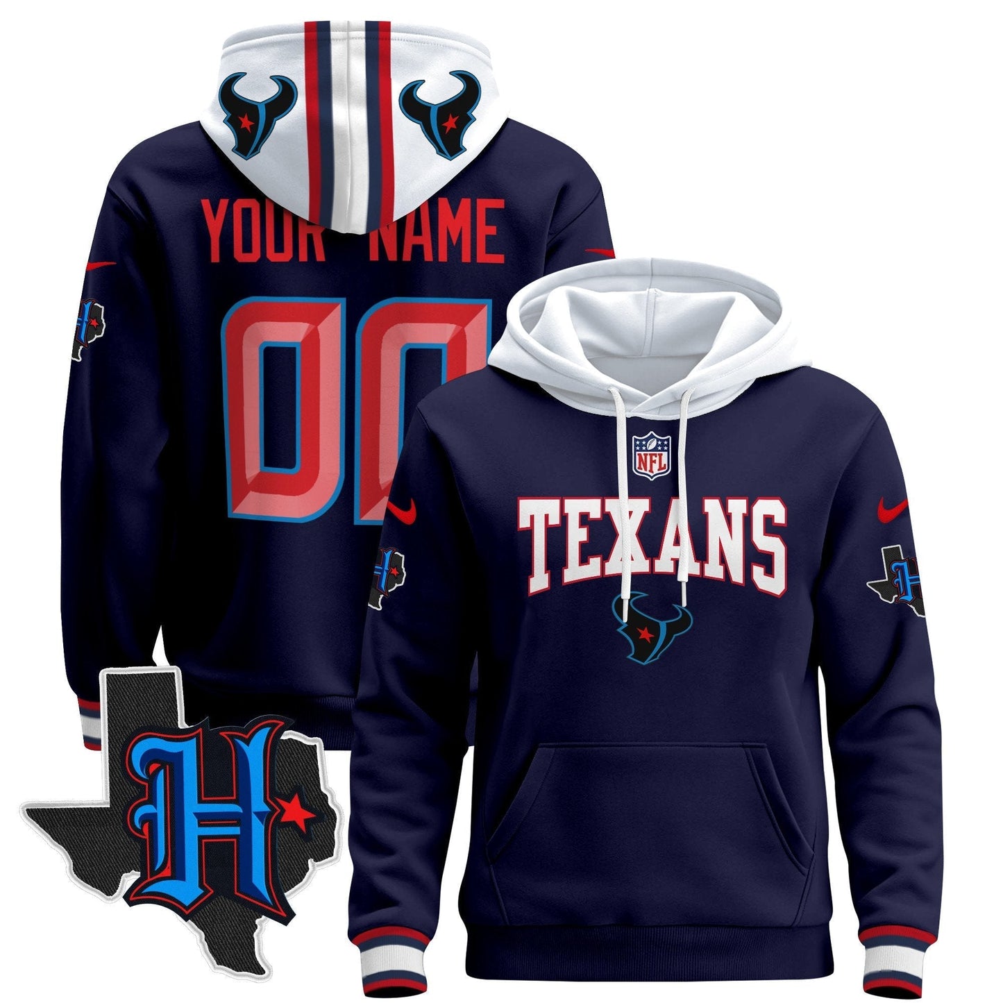 Houston Texans 2024 Custom Pullover Hoodie V3