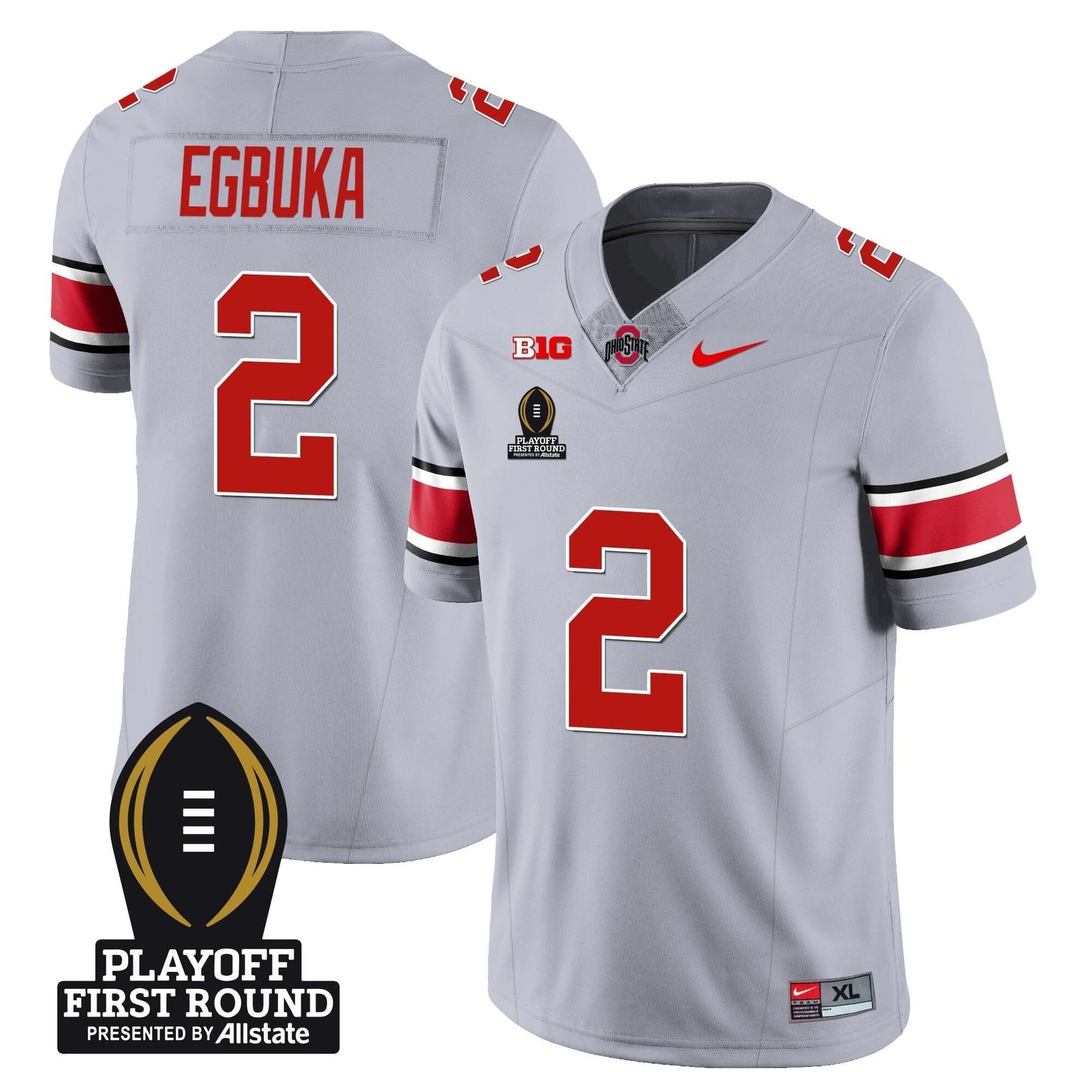 Men's Ohio State Buckeyes Football - Playoff First Round Patch - All Stitched