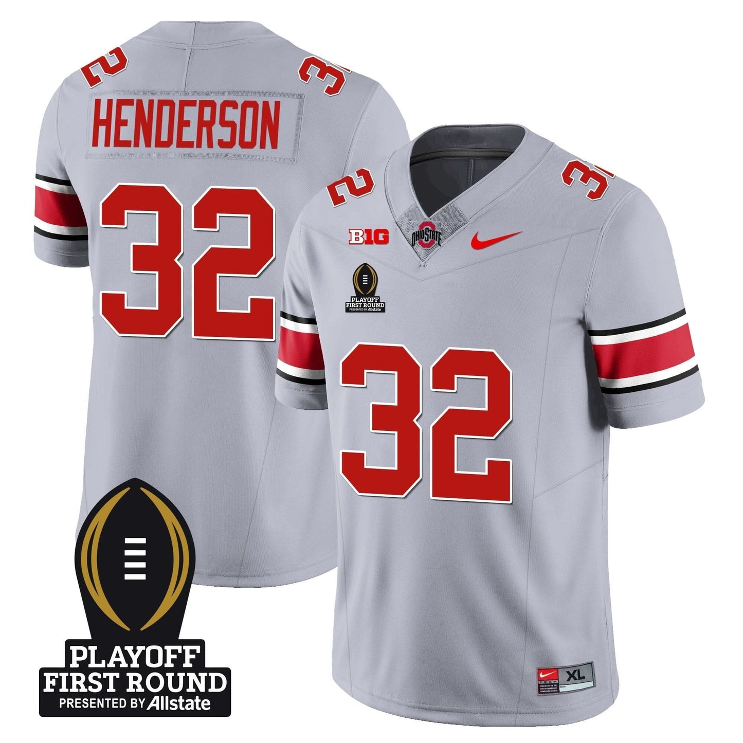 Men's Ohio State Buckeyes Football - Playoff First Round Patch - All Stitched