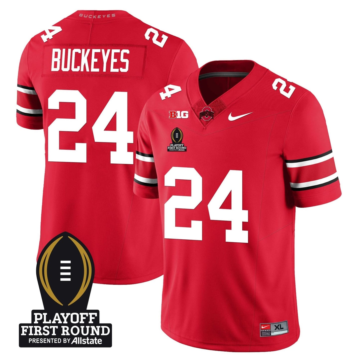 Ohio State Buckeyes Football - Playoff First Round Patch - All Stitched