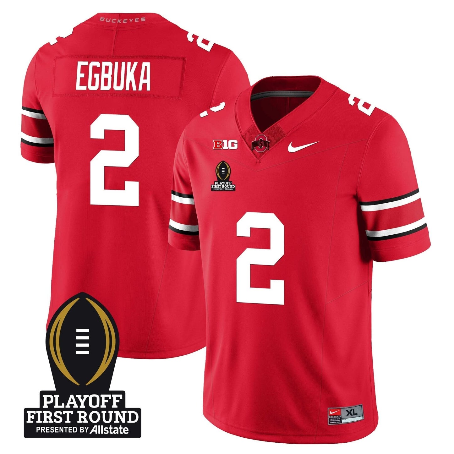 Ohio State Buckeyes Football - Playoff First Round Patch - All Stitched