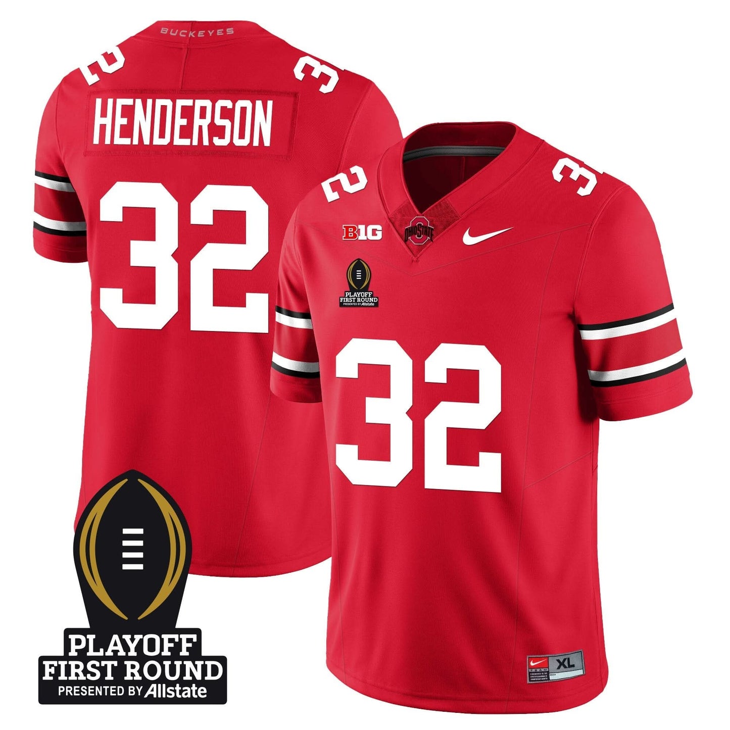 Ohio State Buckeyes Football - Playoff First Round Patch - All Stitched