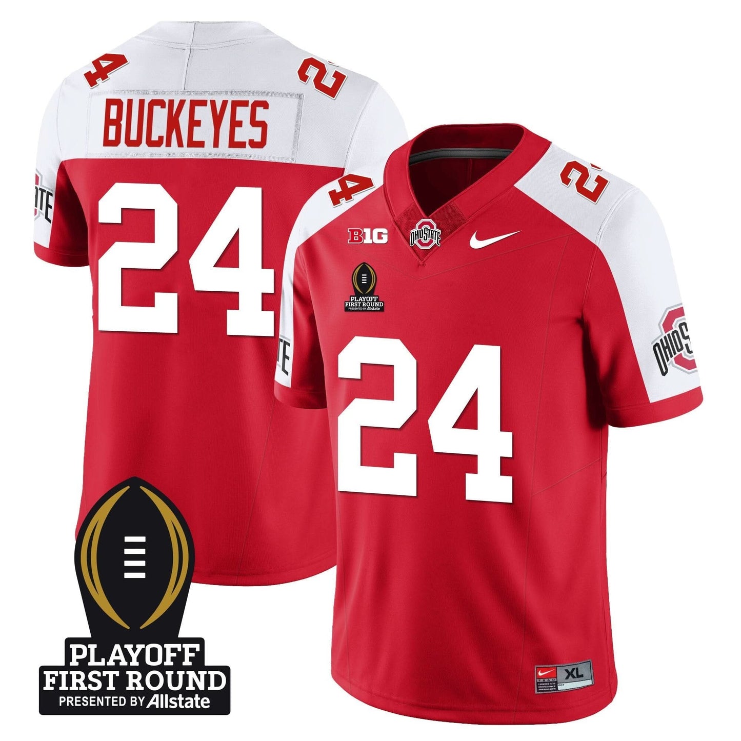 Ohio State Buckeyes Football - Playoff First Round Patch - All Stitched