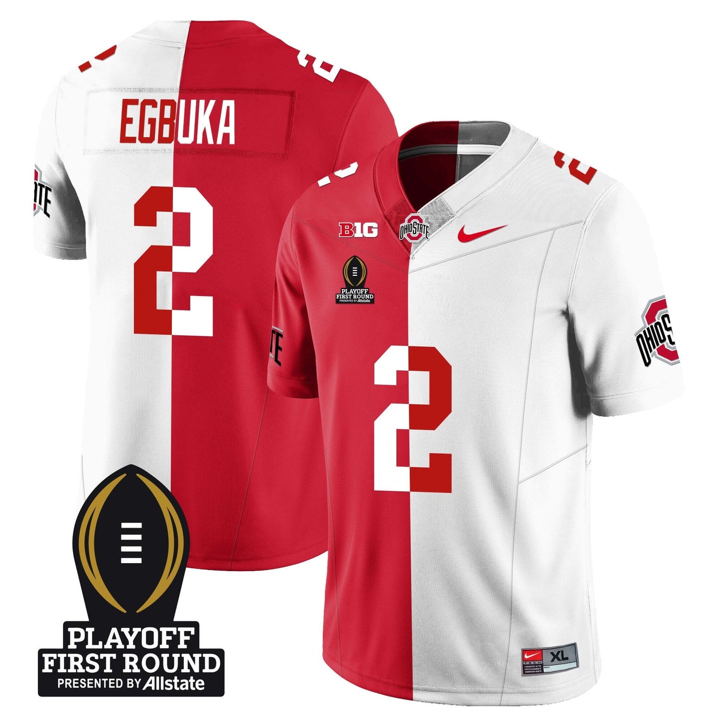 Ohio State Buckeyes Football - Playoff First Round Patch - All Stitched