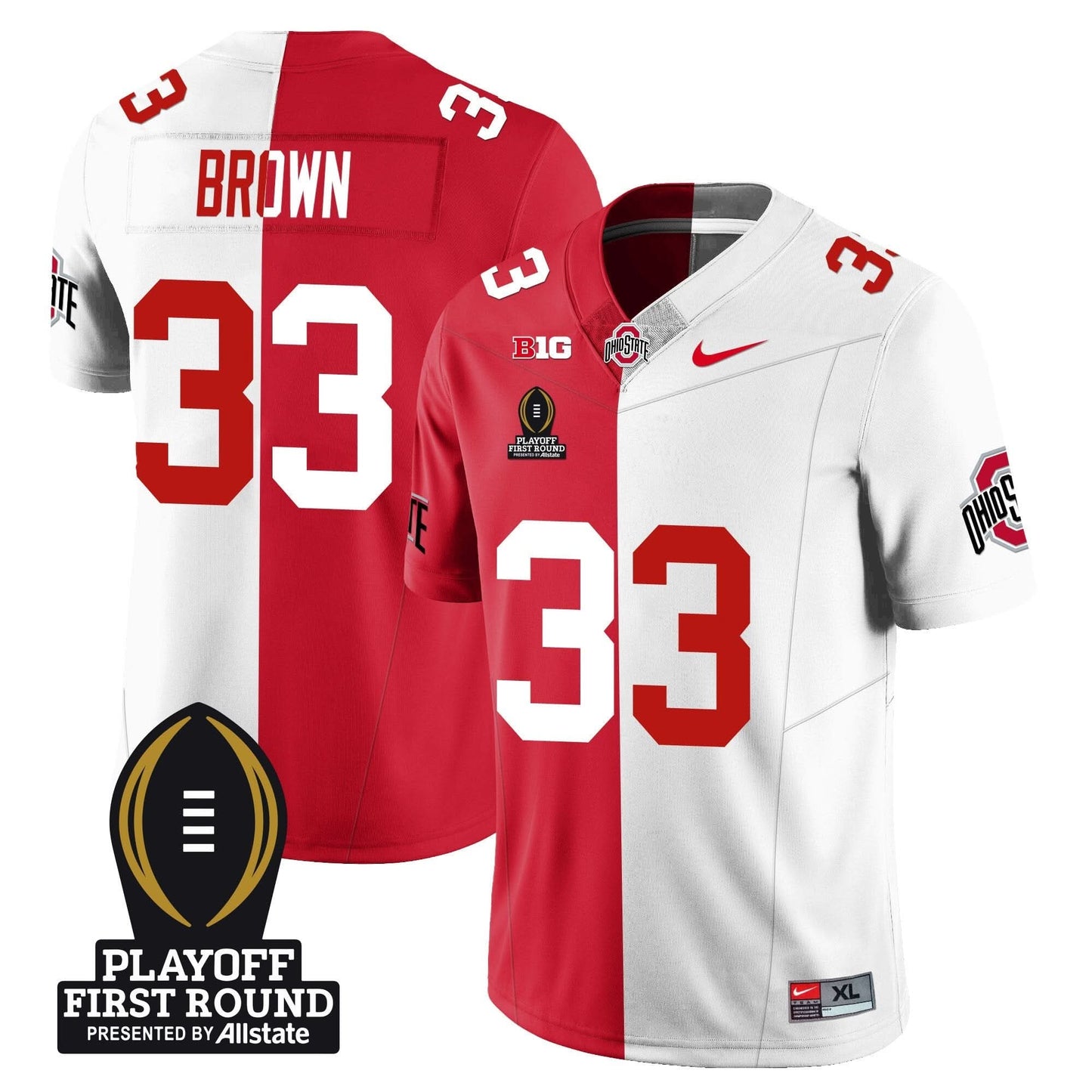 Ohio State Buckeyes Football - Playoff First Round Patch - All Stitched