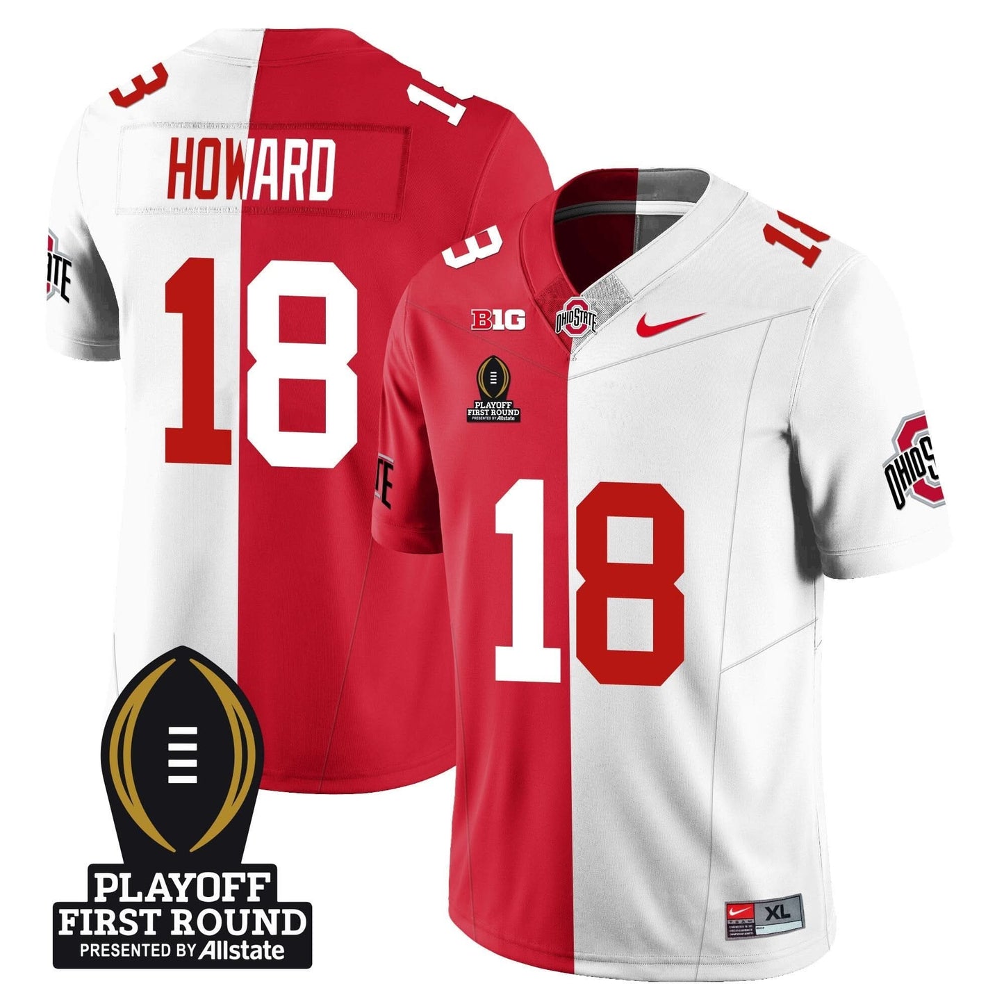 Ohio State Buckeyes Football - Playoff First Round Patch - All Stitched